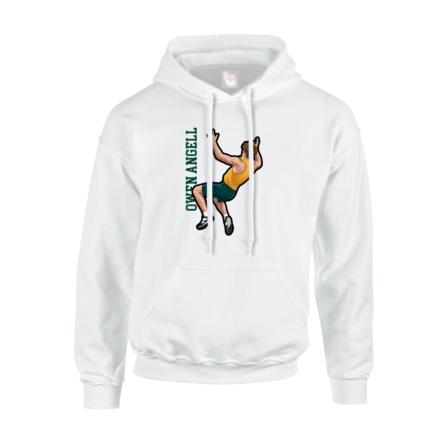 Hoodie — Name Vertical in White