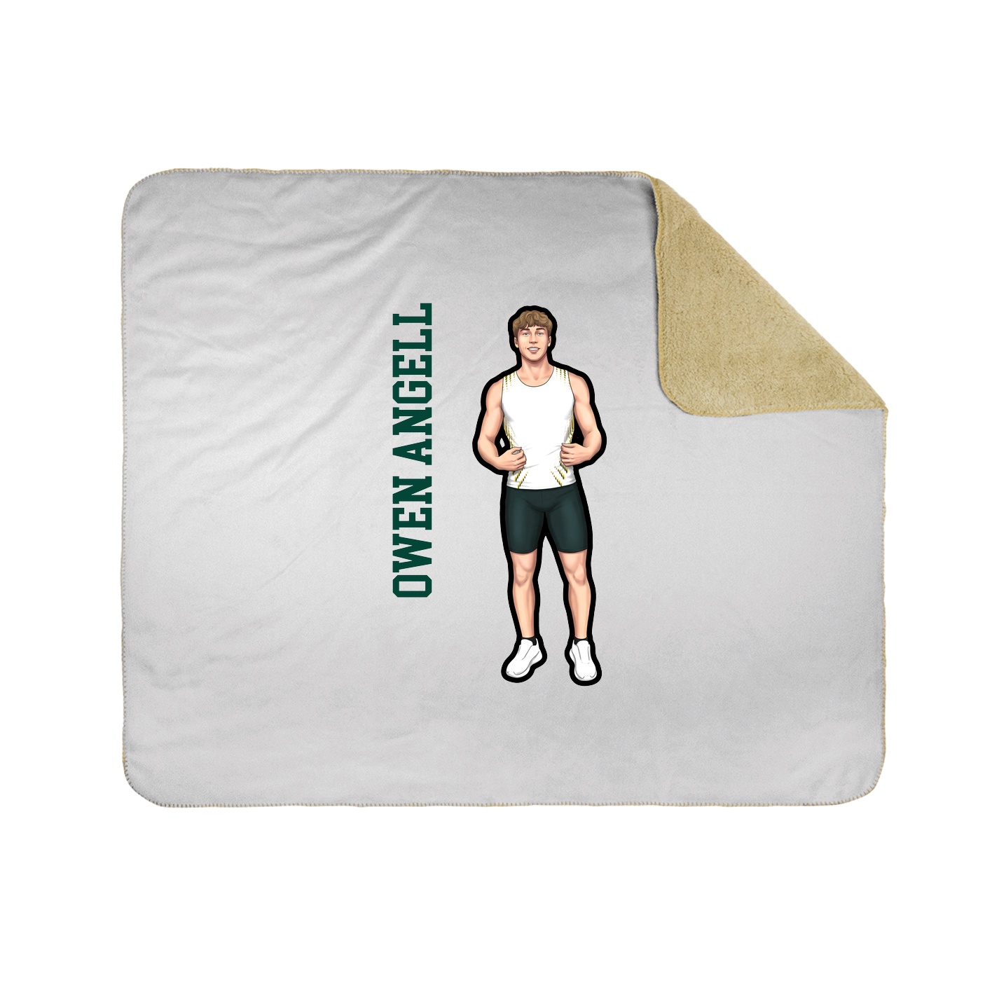 Throw Blanket — Name Vertical in White