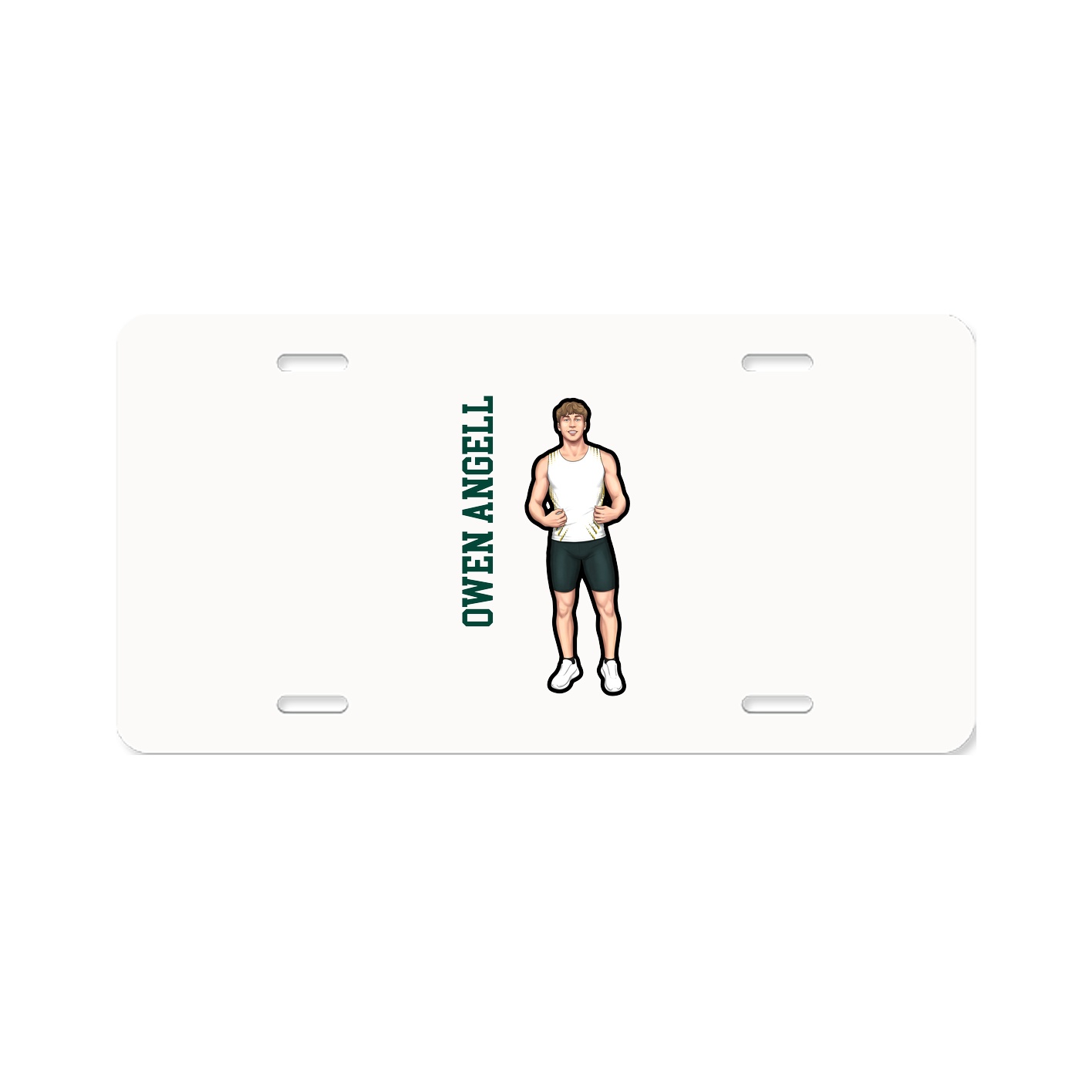 License Plate — Name Vertical in Classic
