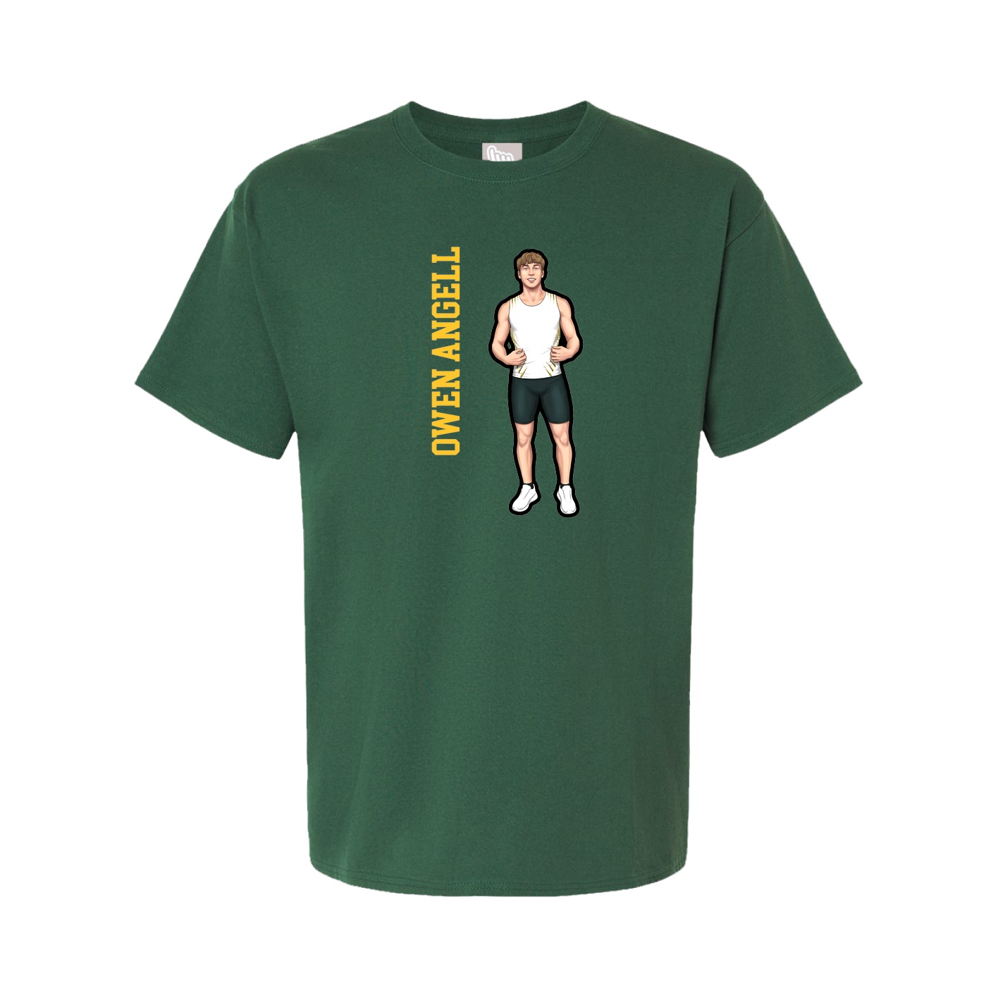 Tee — Name Vertical in Green