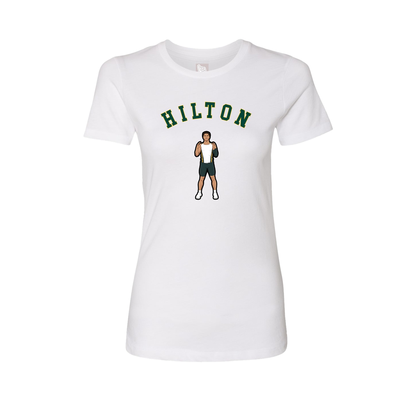 Fitted Women's Tee — Shirsey Arch in White
