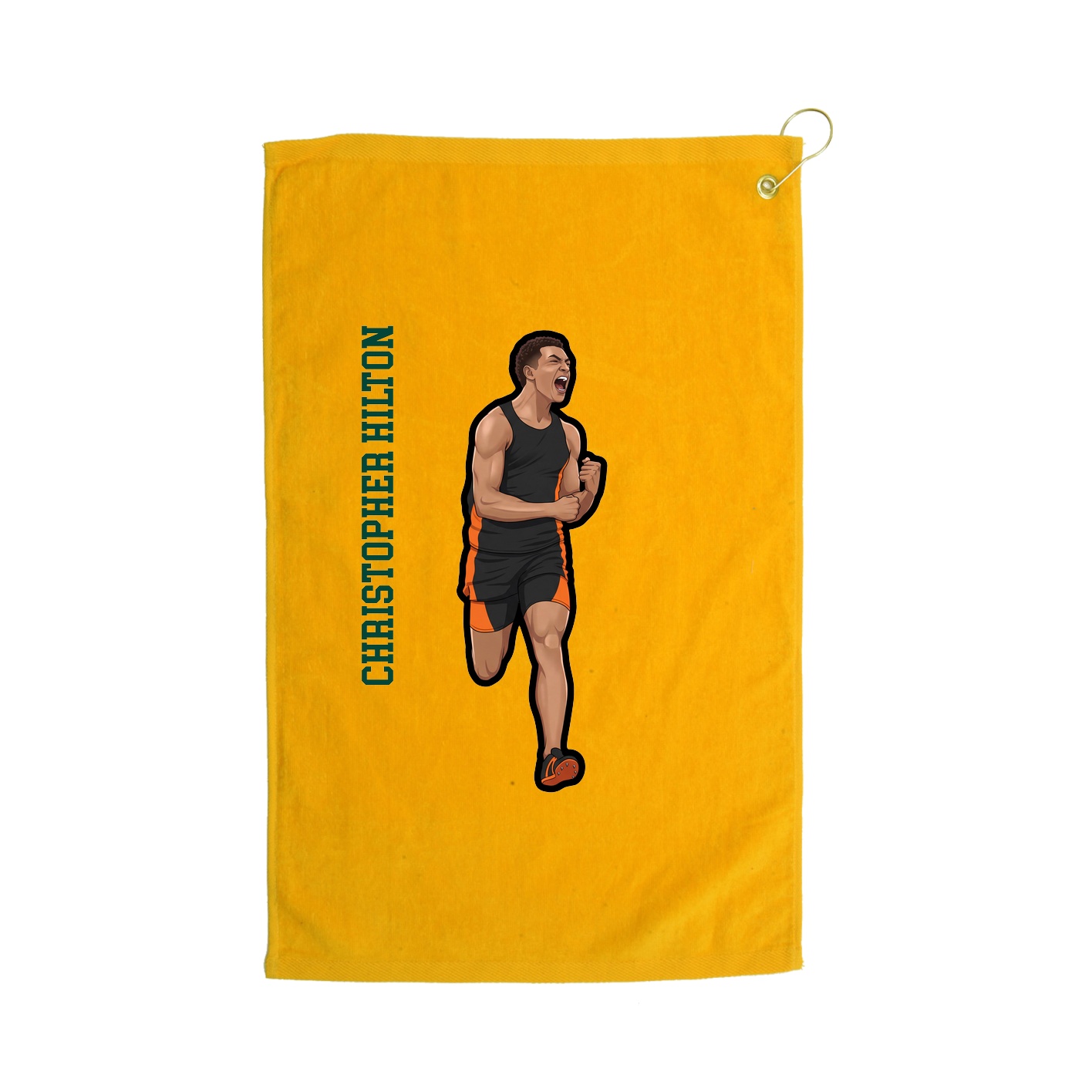 Golf Towel — Name Vertical in Gold