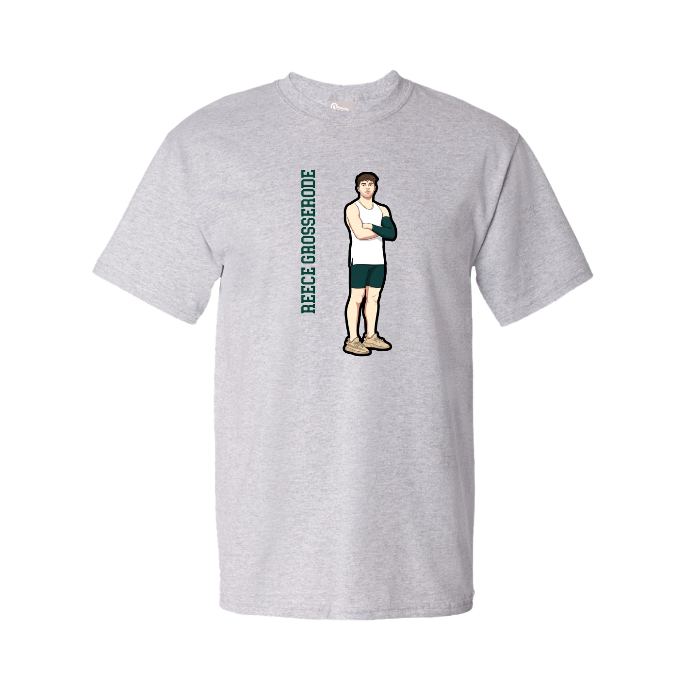 Tee — Name Vertical in Grey