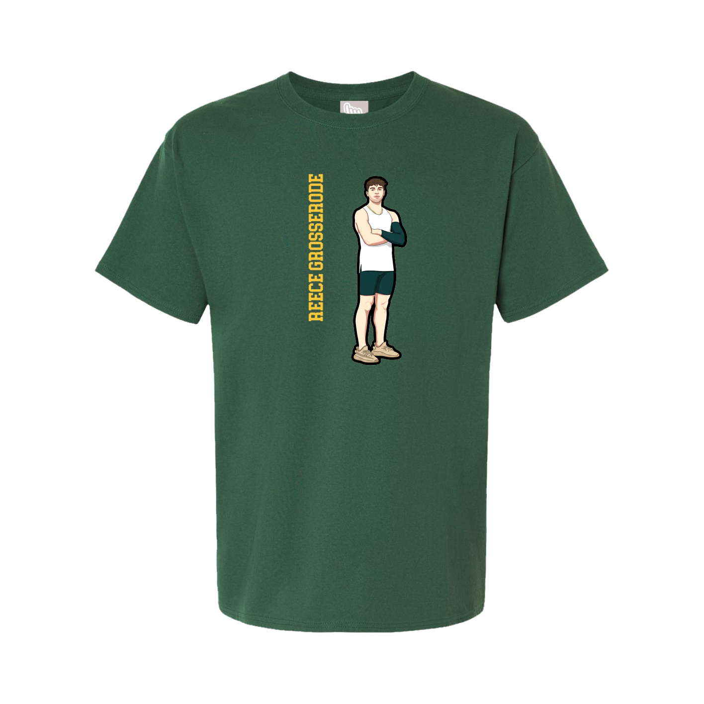 Youth Tee — Name Vertical in Green