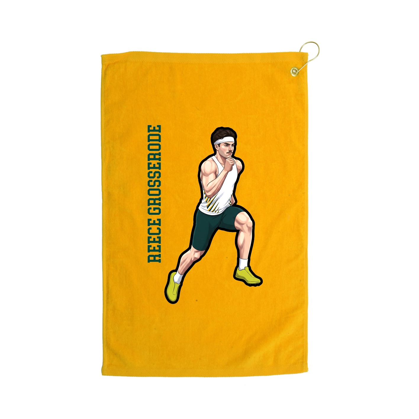 Golf Towel — Name Vertical in Gold