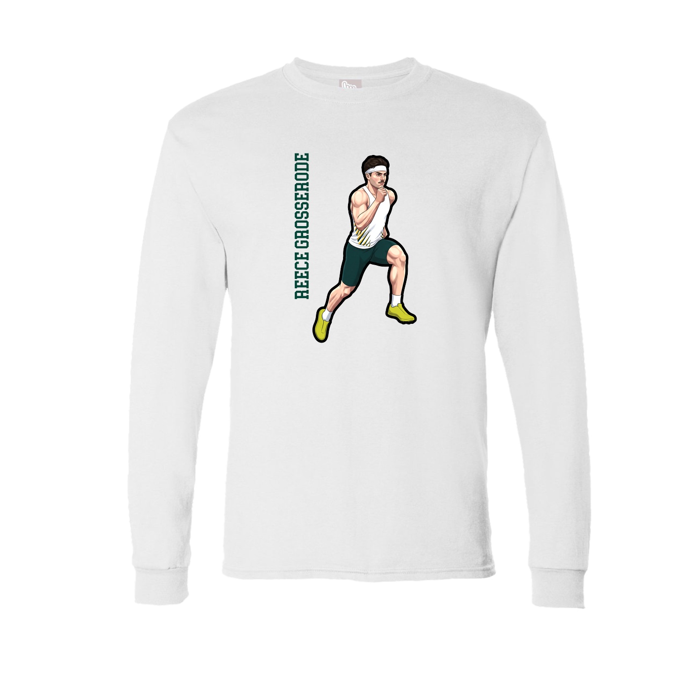 Long Sleeve Tee — Name Vertical in White