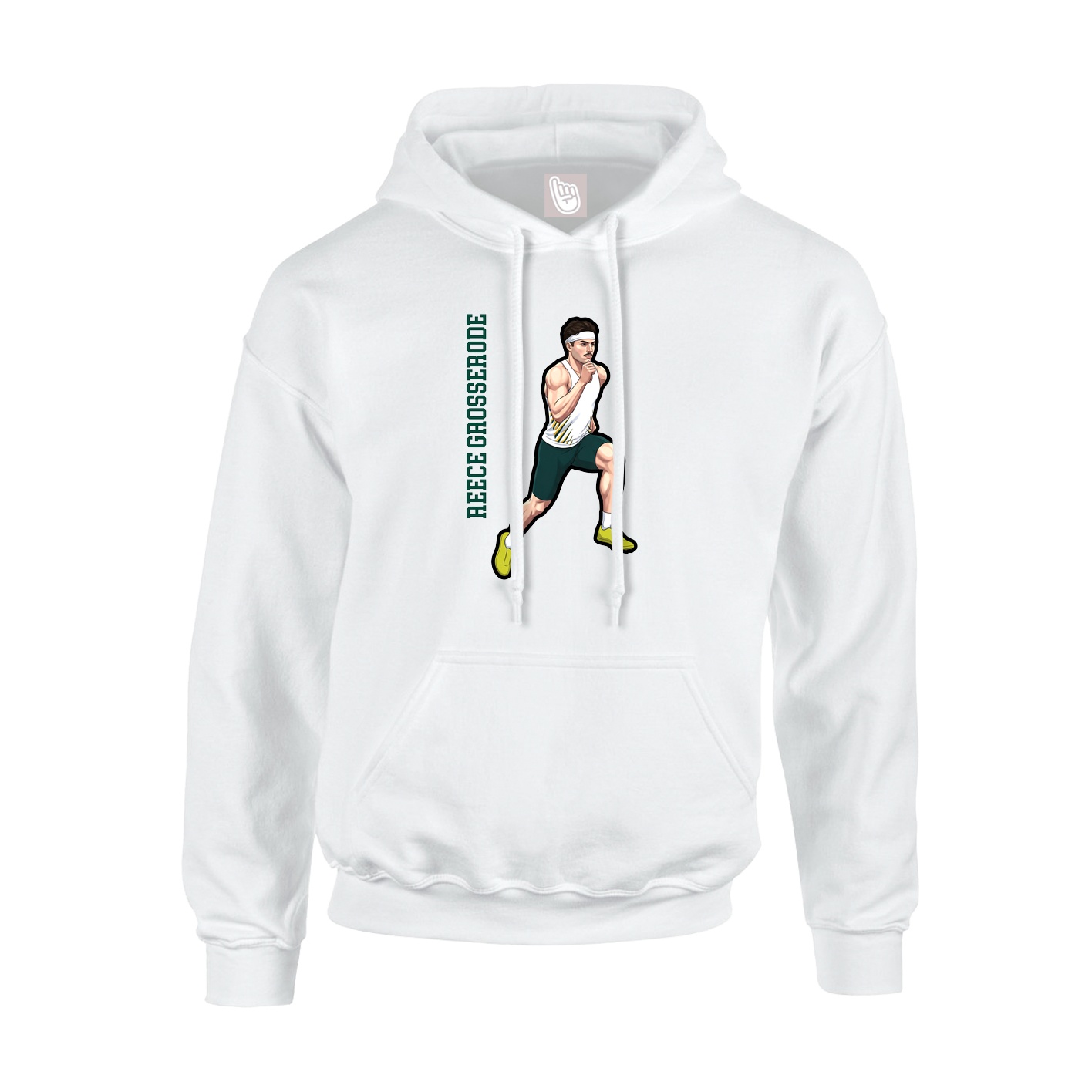 Youth Hoodie — Name Vertical in White