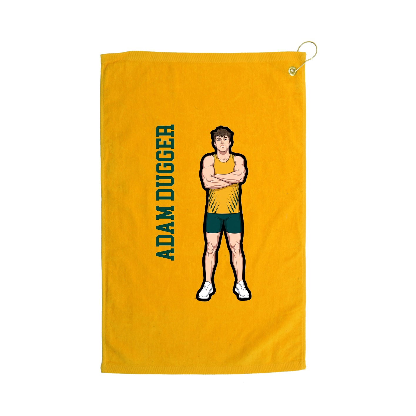 Golf Towel — Name Vertical in Gold