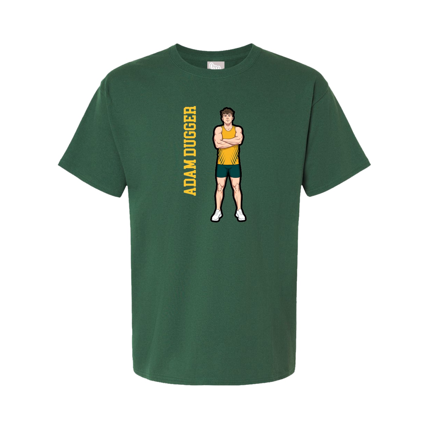 Youth Tee — Name Vertical in Green