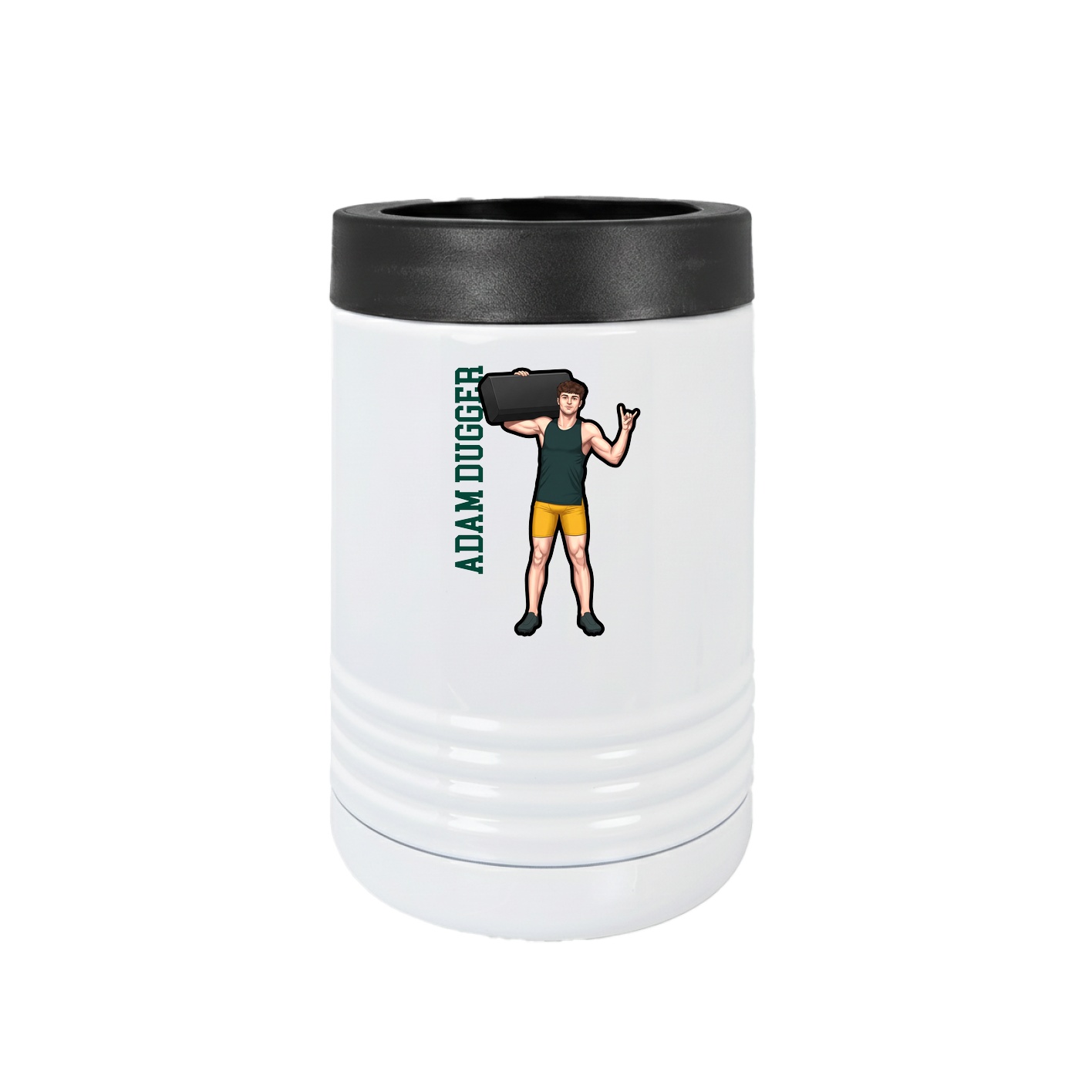 Beverage Holder — Name Vertical in White