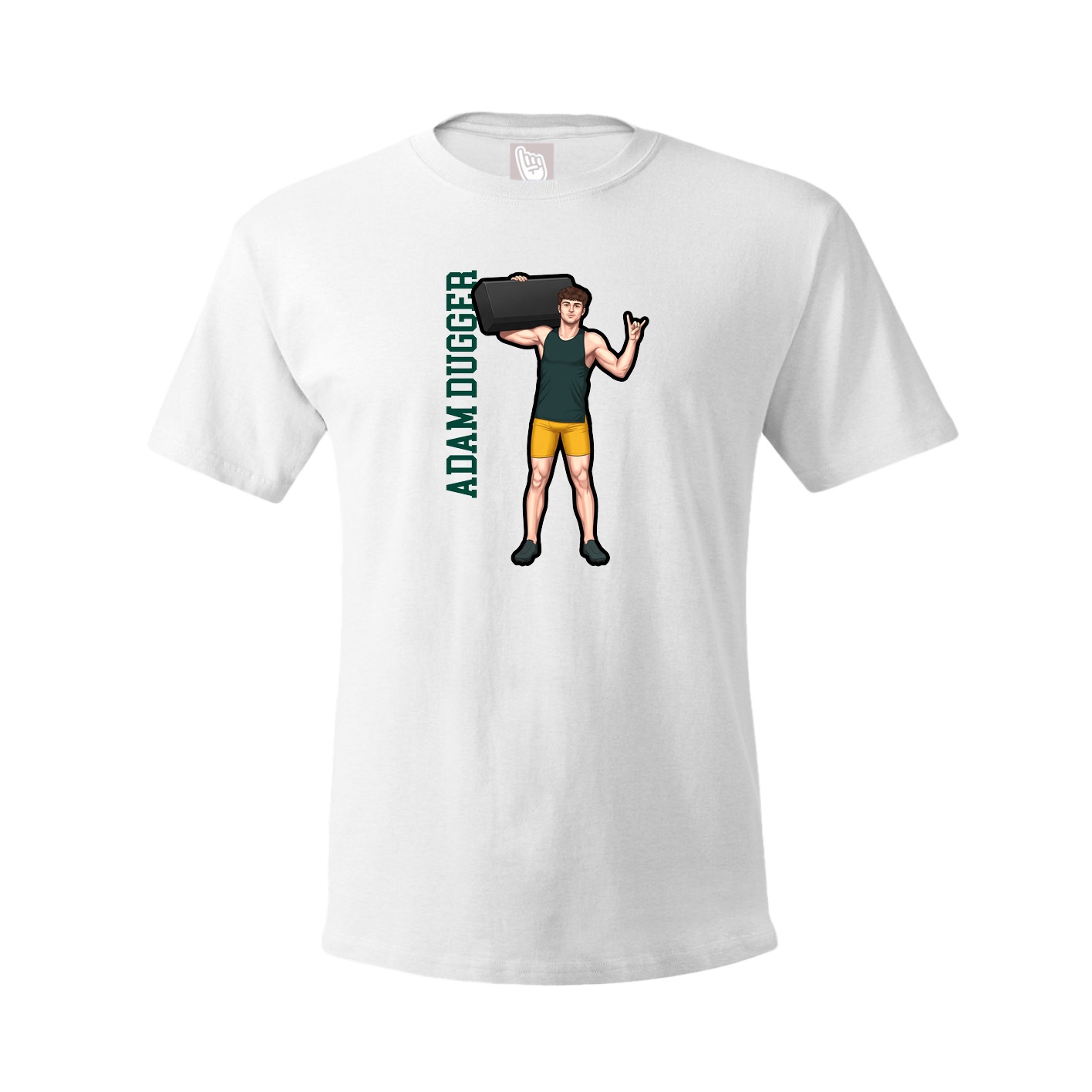 Tee — Name Vertical in White