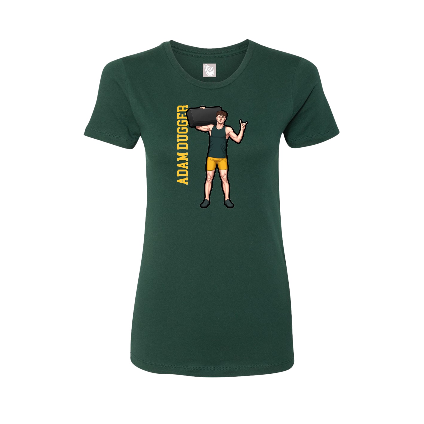 Womens Tee — Name Vertical in Green