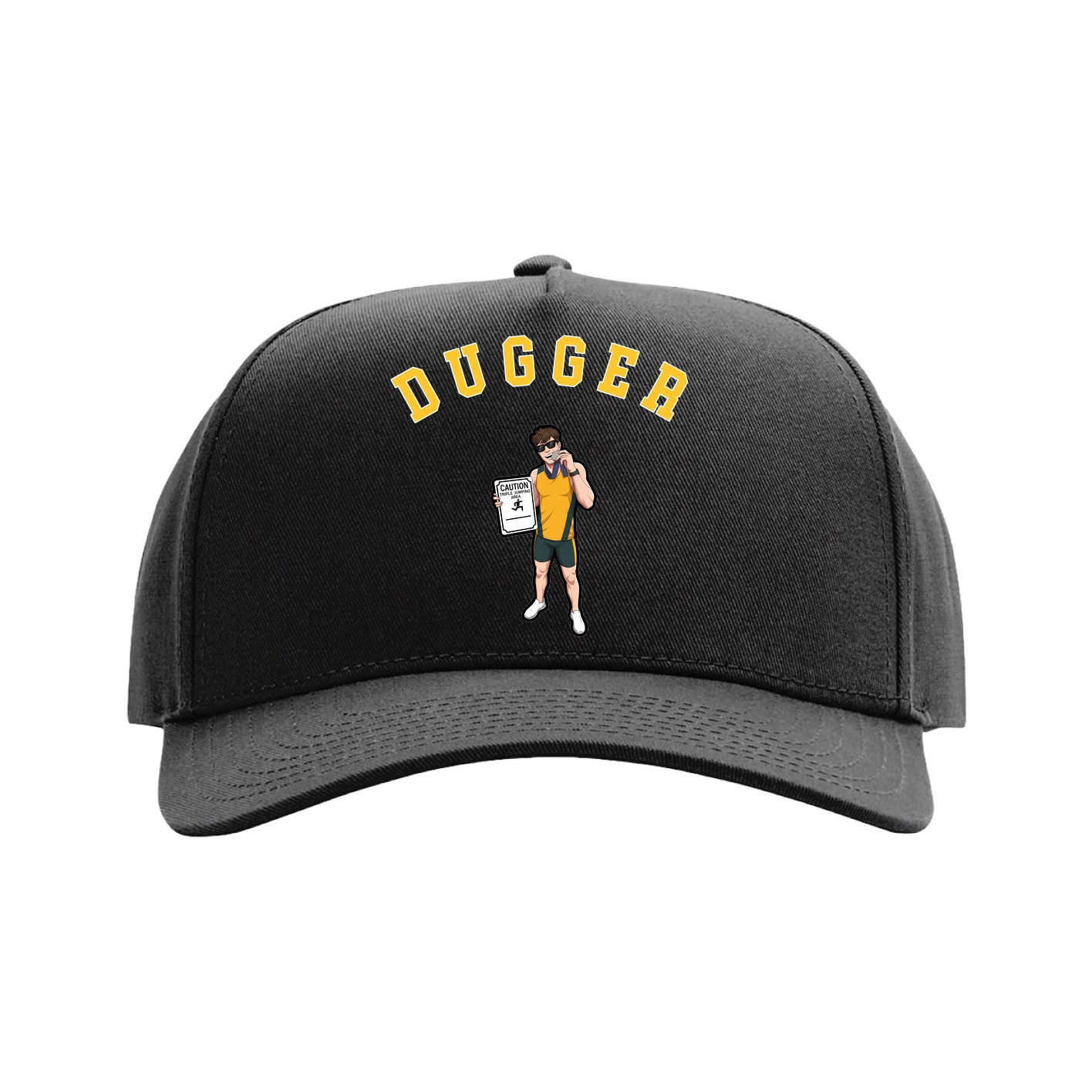 Full Fabric Five-Panel Champ Cap — Shirsey Arch in Black