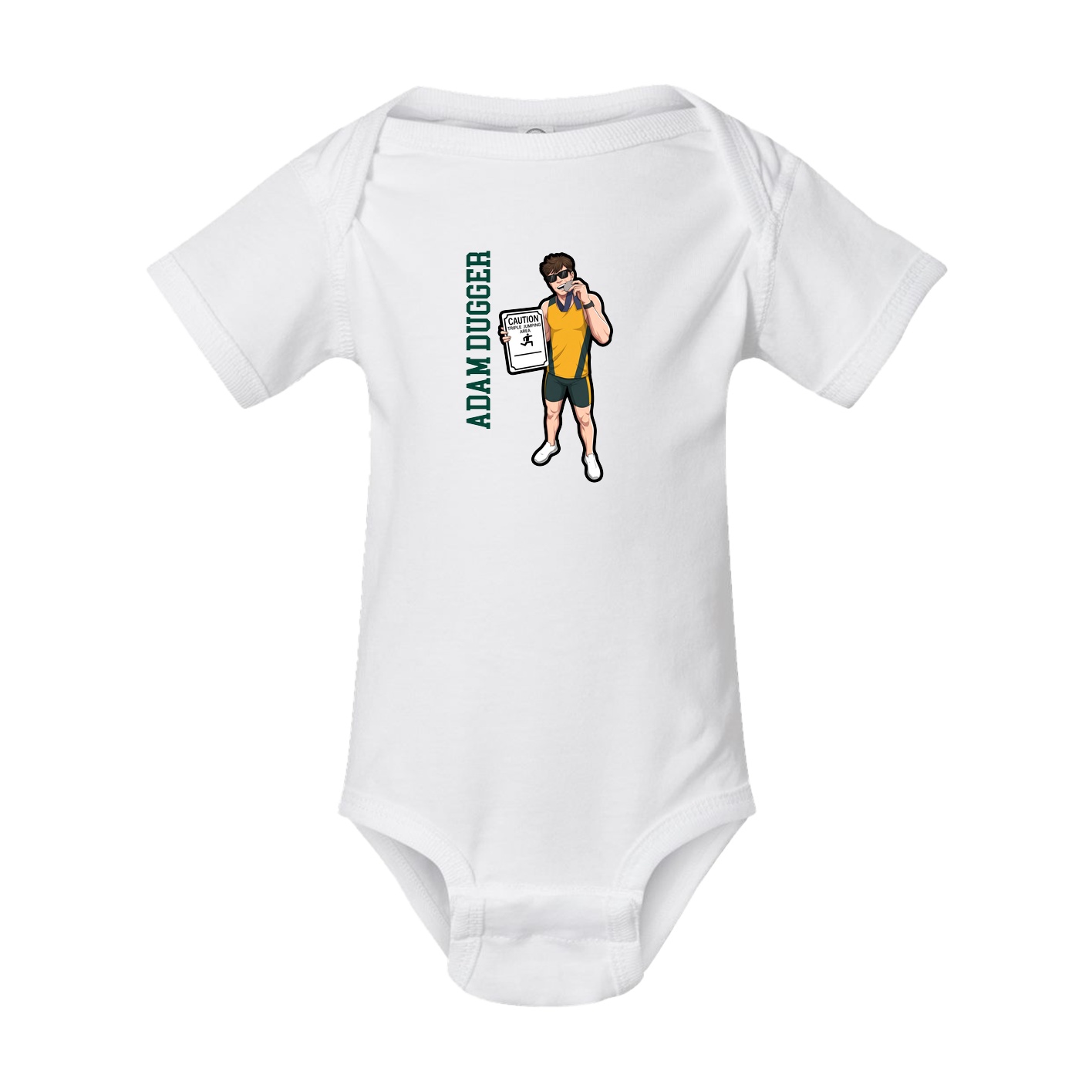 Baby Onesie — Name Vertical in White