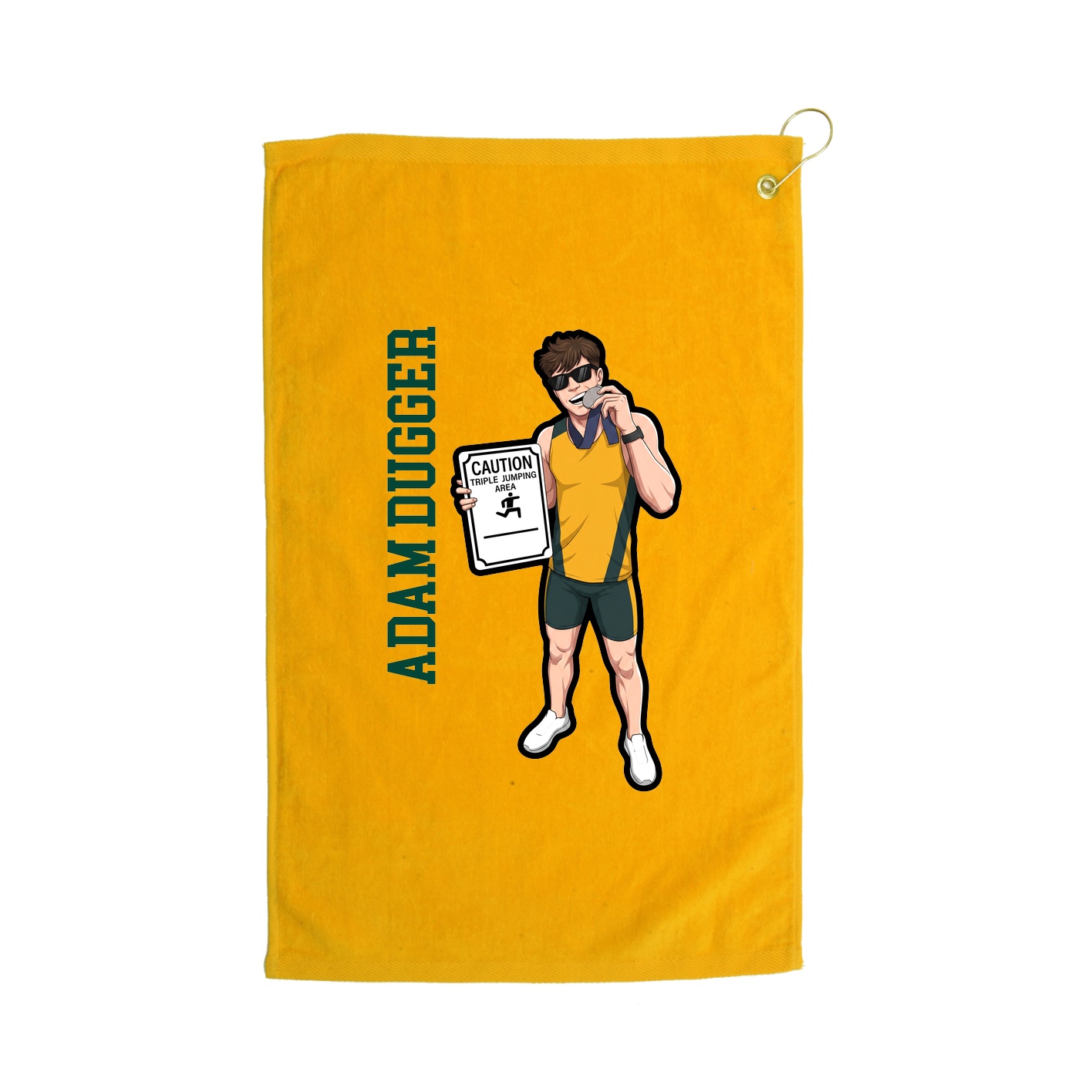 Golf Towel — Name Vertical in Gold