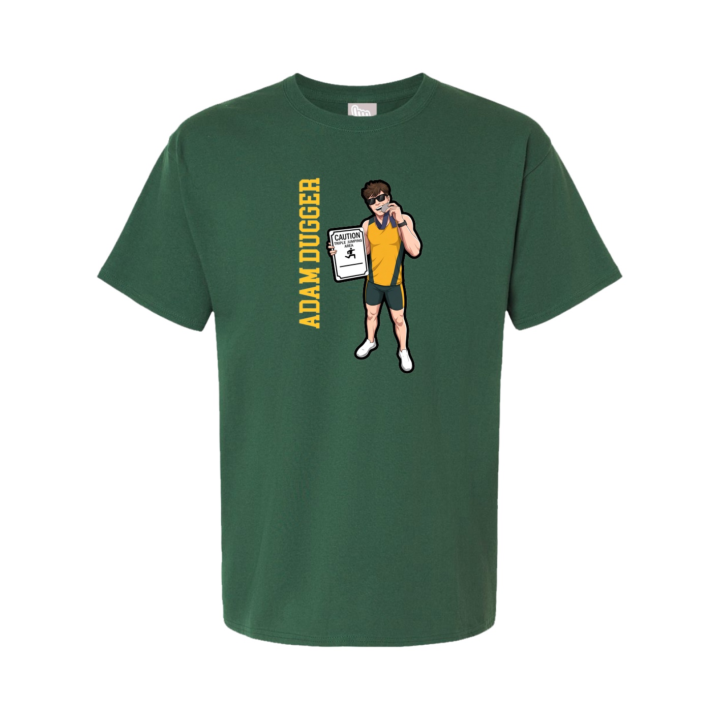 Tee — Name Vertical in Green