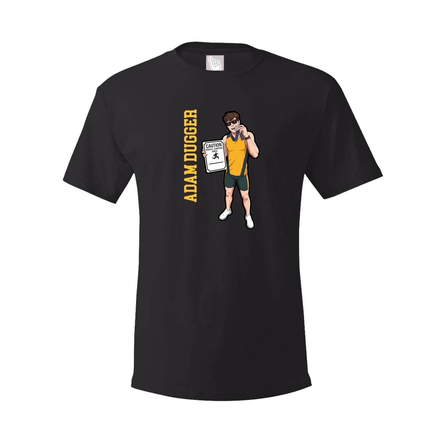 Youth Tee — Name Vertical in Black