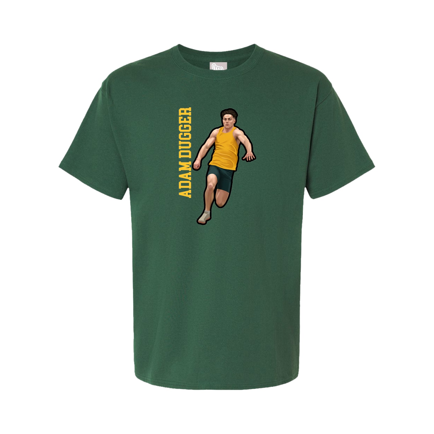 Youth Tee — Name Vertical in Green