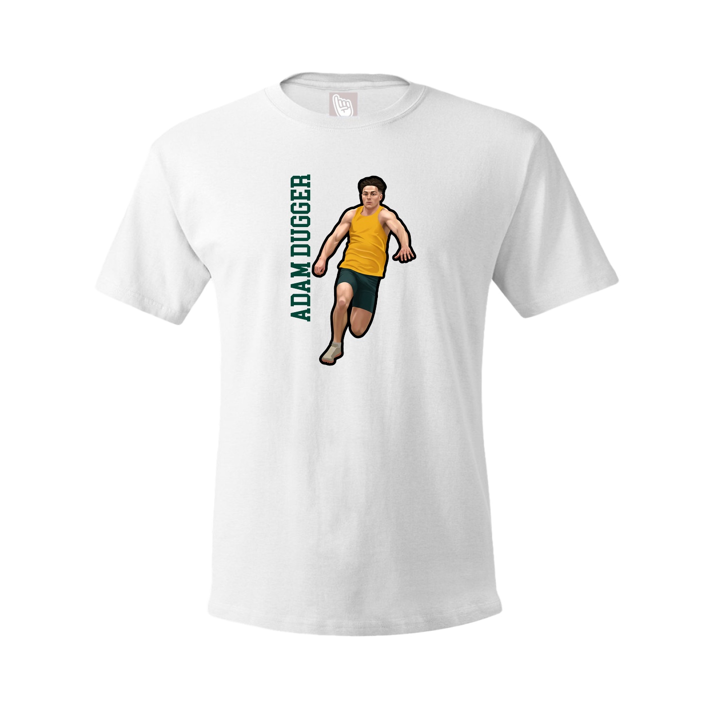 Youth Tee — Name Vertical in White