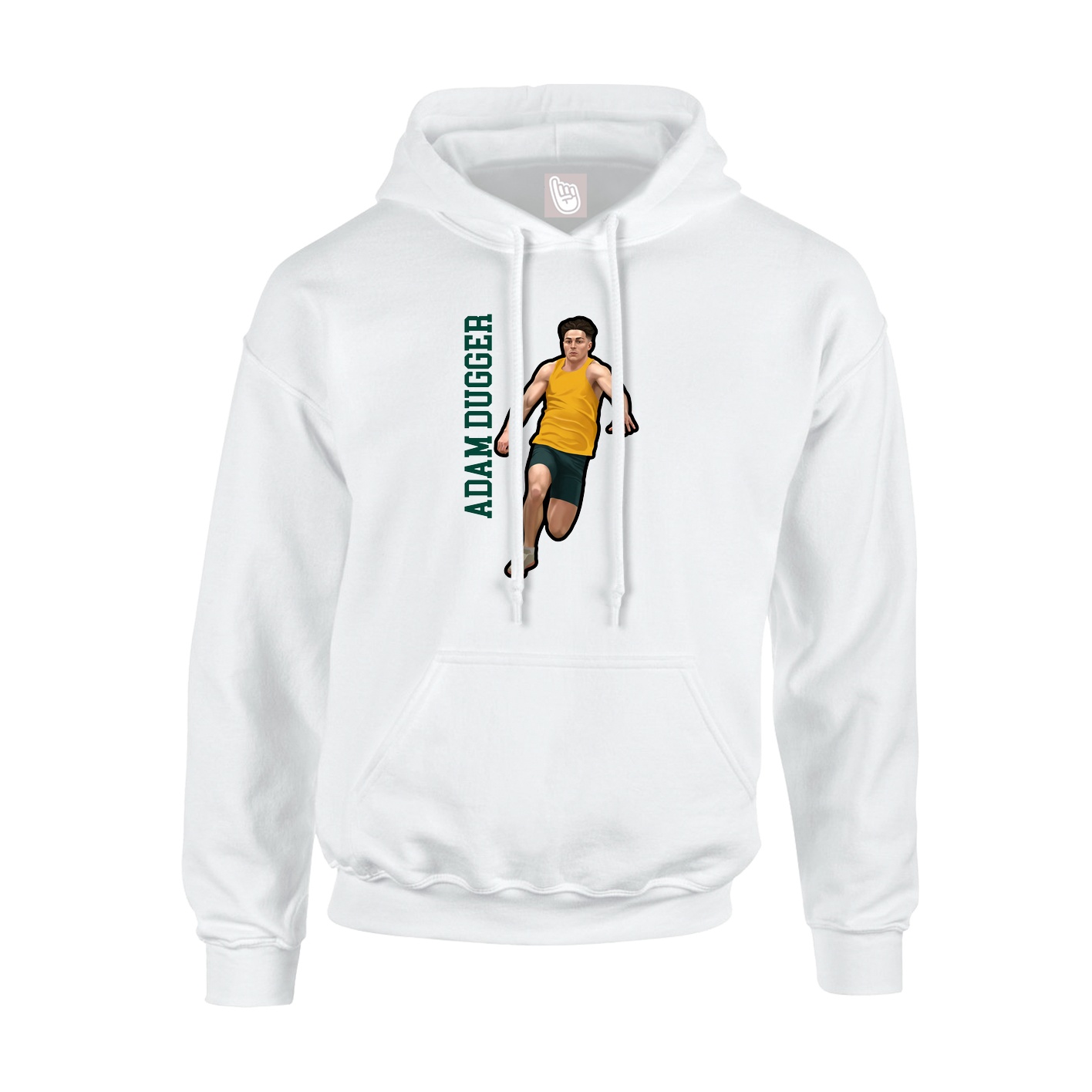 Youth Hoodie — Name Vertical in White