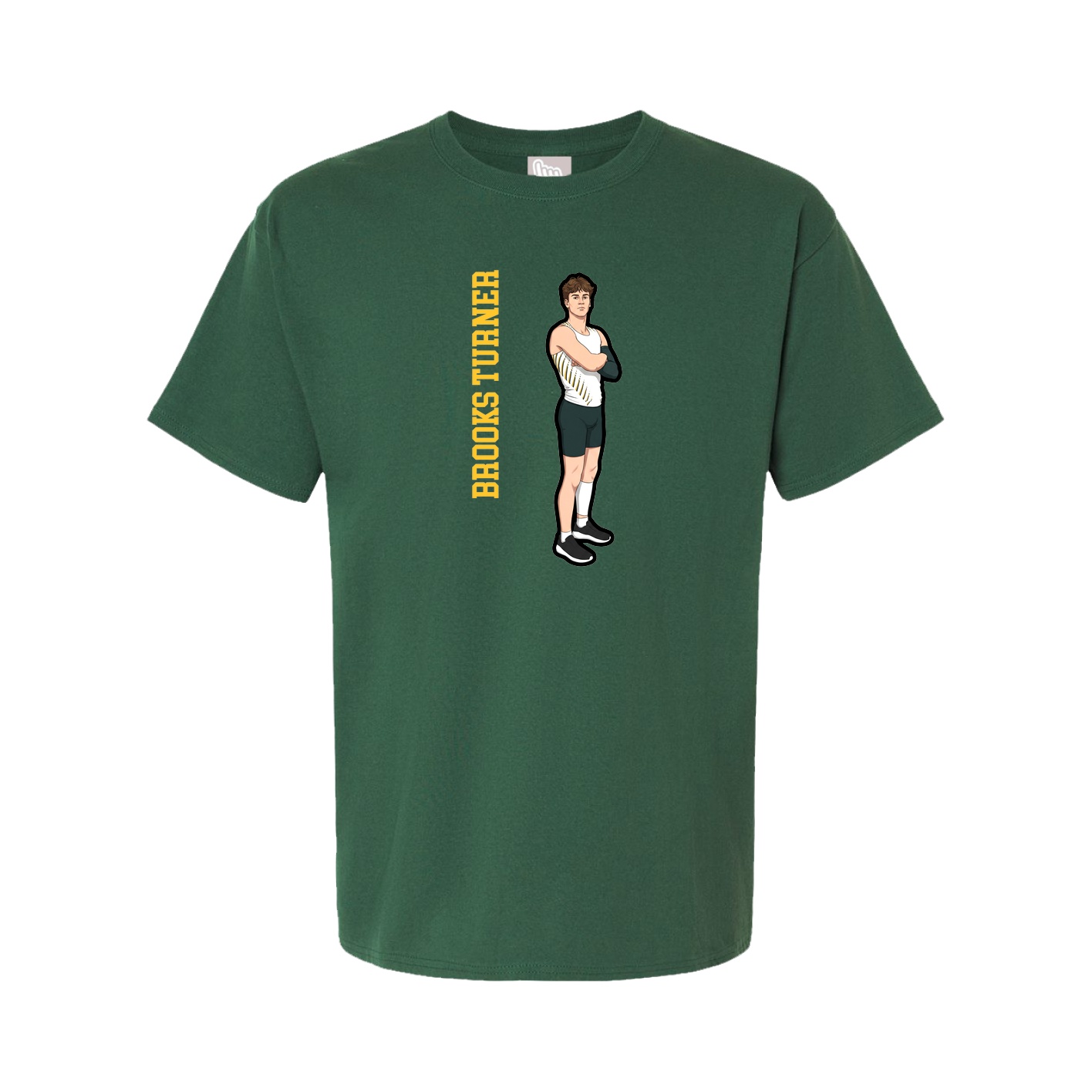 Tee — Name Vertical in Green