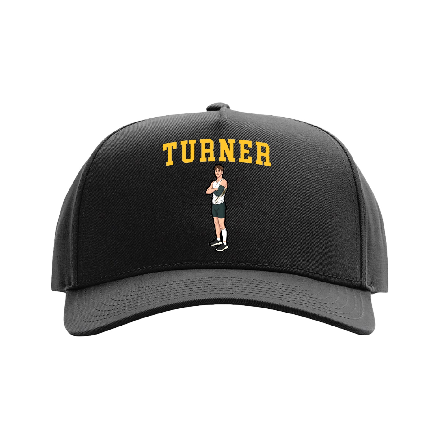 Full Fabric Five-Panel Champ Cap — Shirsey in Black