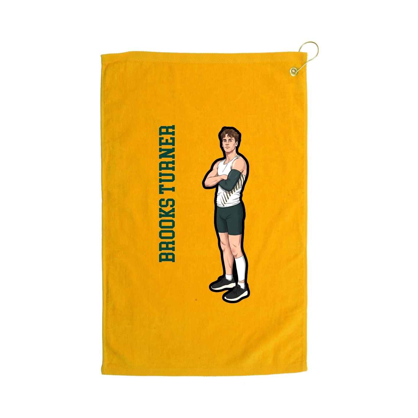 Golf Towel — Name Vertical in Gold