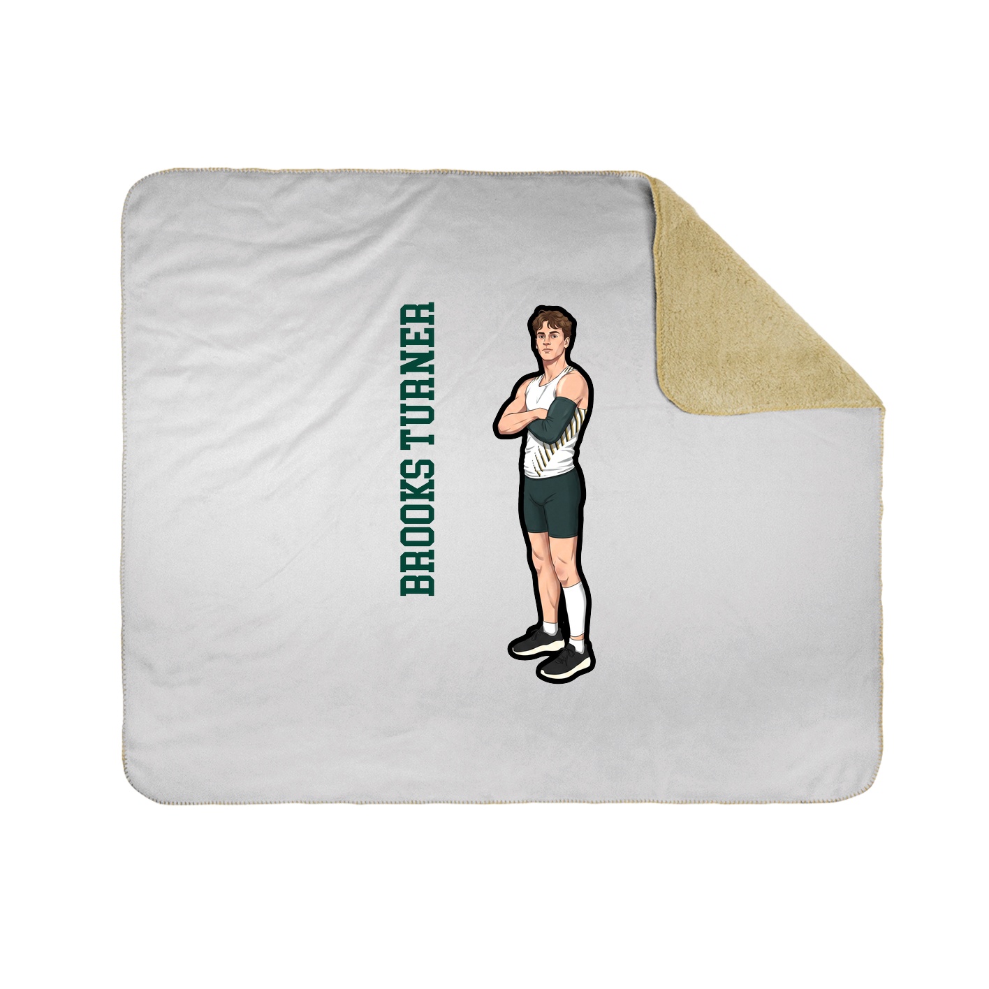 Throw Blanket — Name Vertical in White