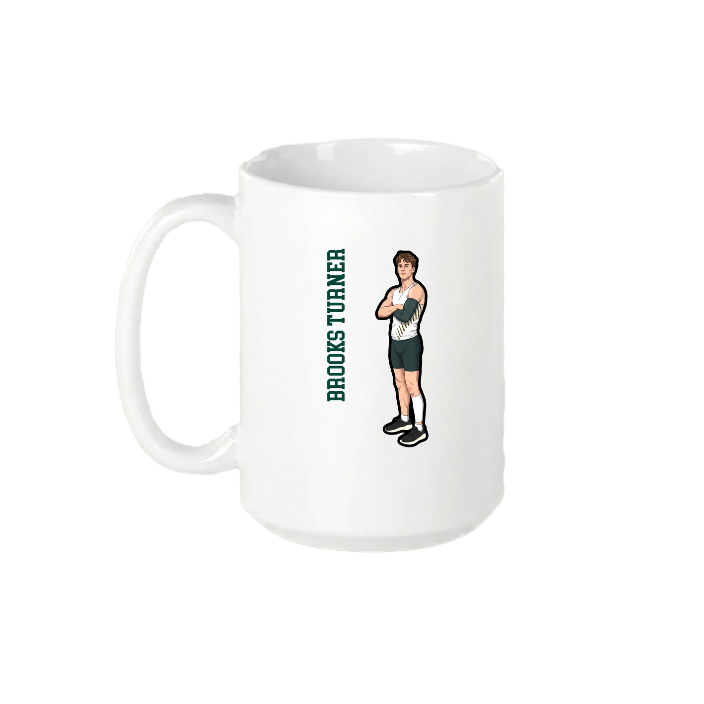 15oz Coffee Mug — Name Vertical in White