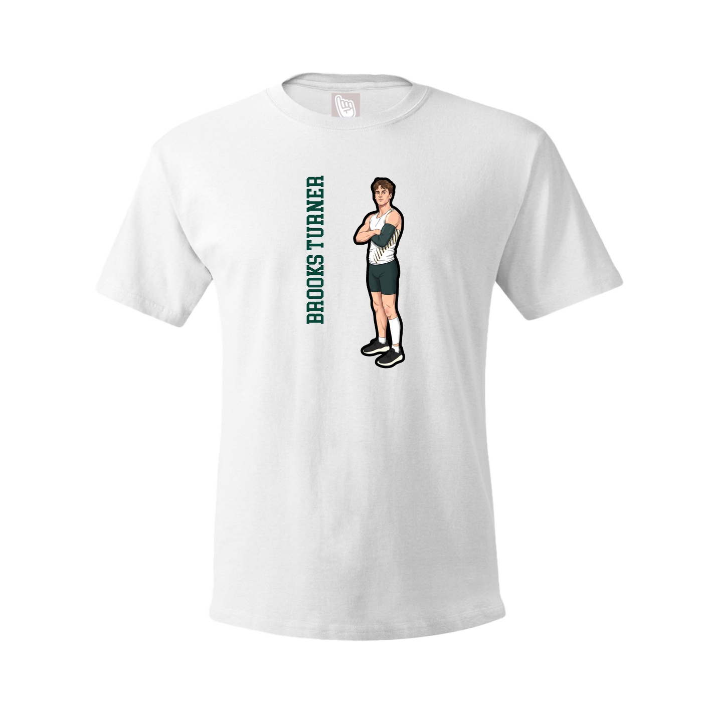 Tee — Name Vertical in White