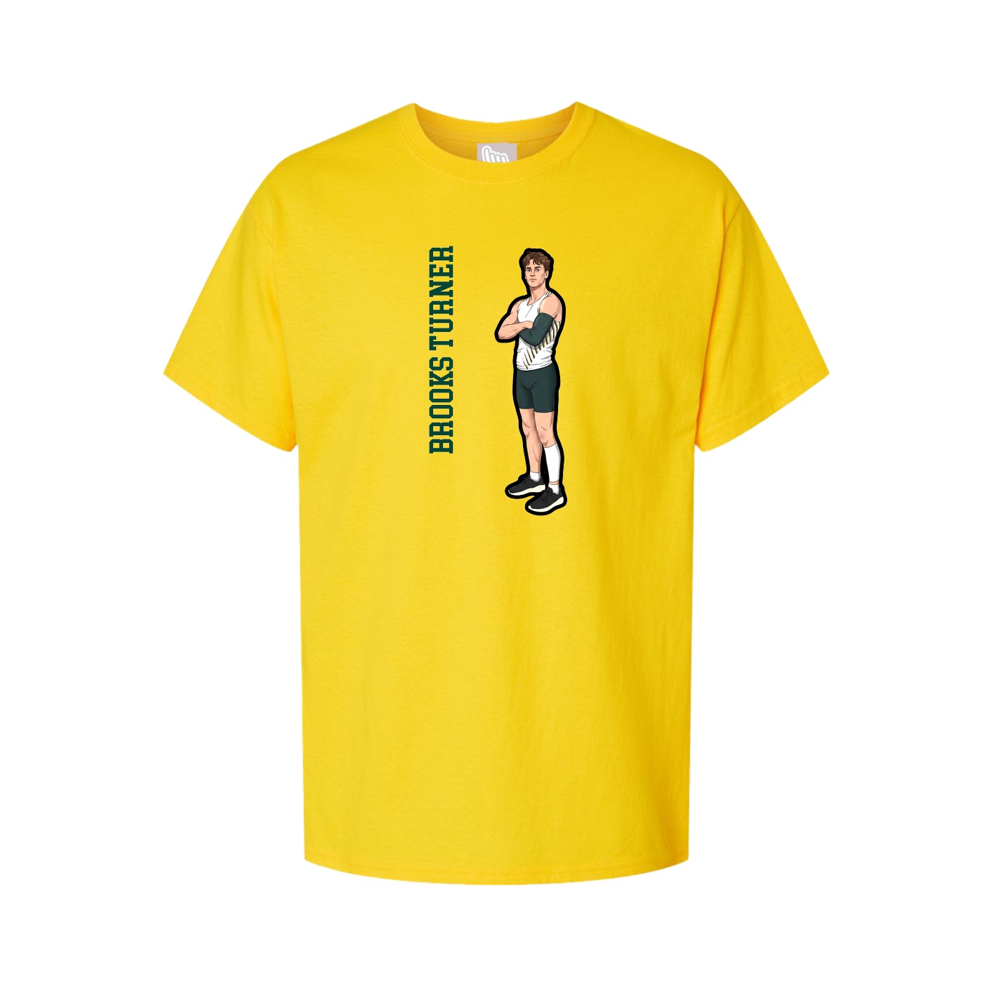 Youth Tee — Name Vertical in Gold