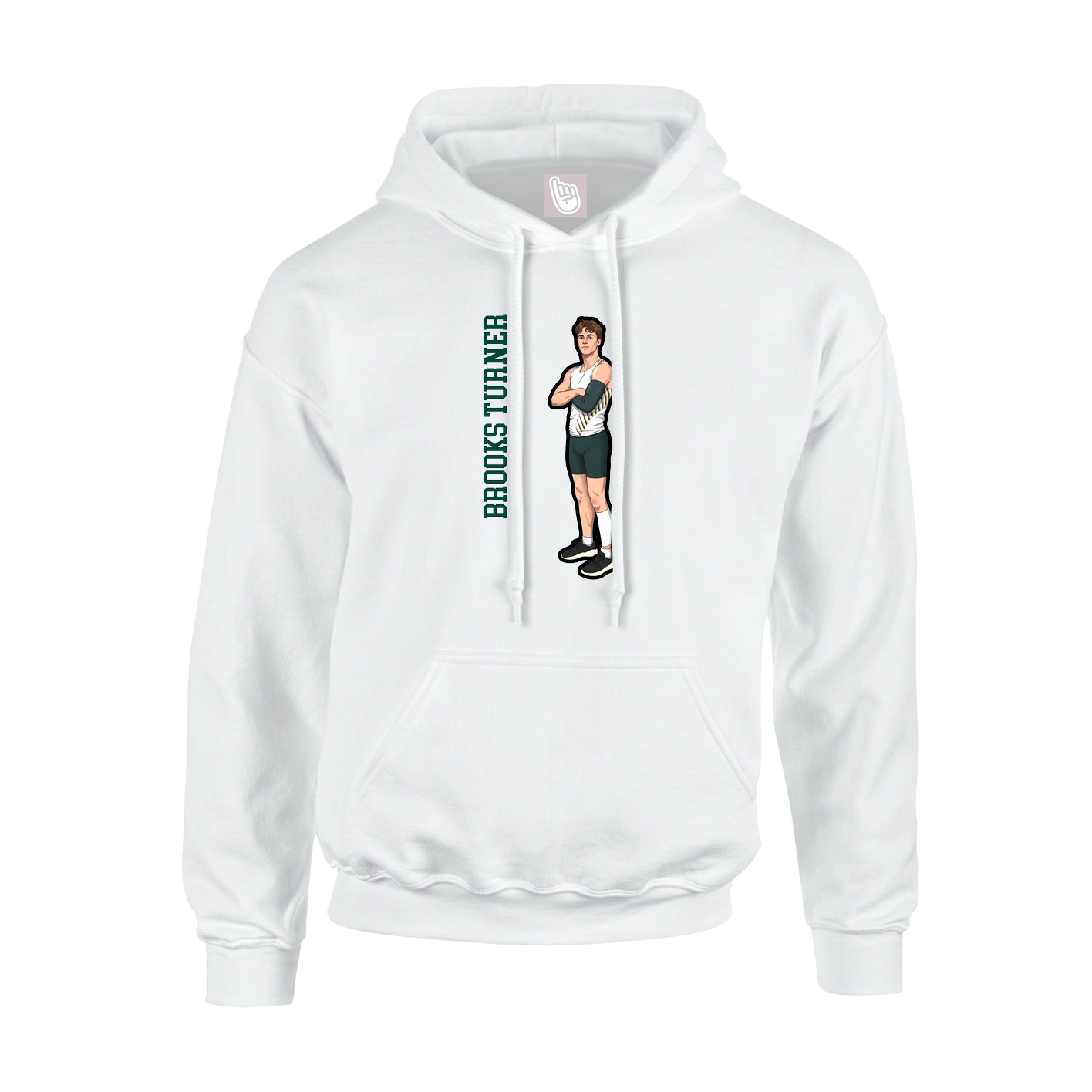 Hoodie — Name Vertical in White