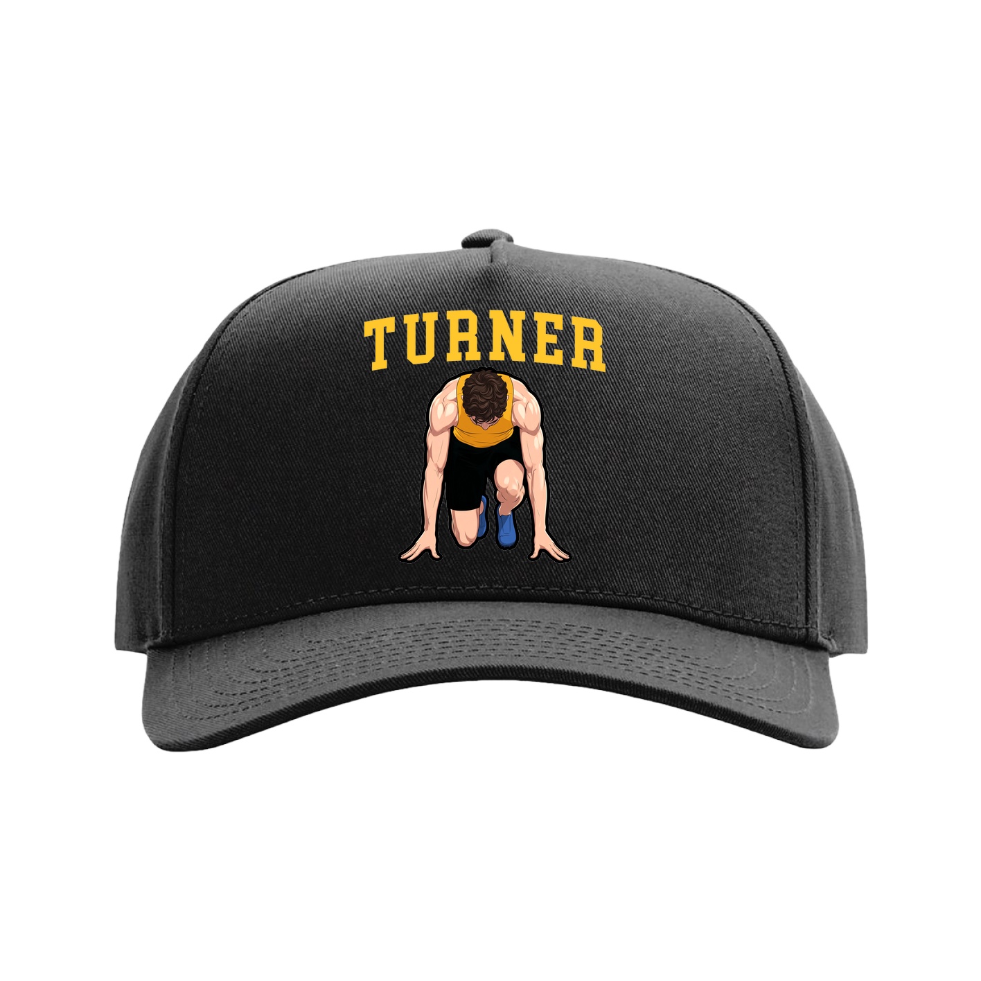 Full Fabric Five-Panel Champ Cap — Shirsey in Black