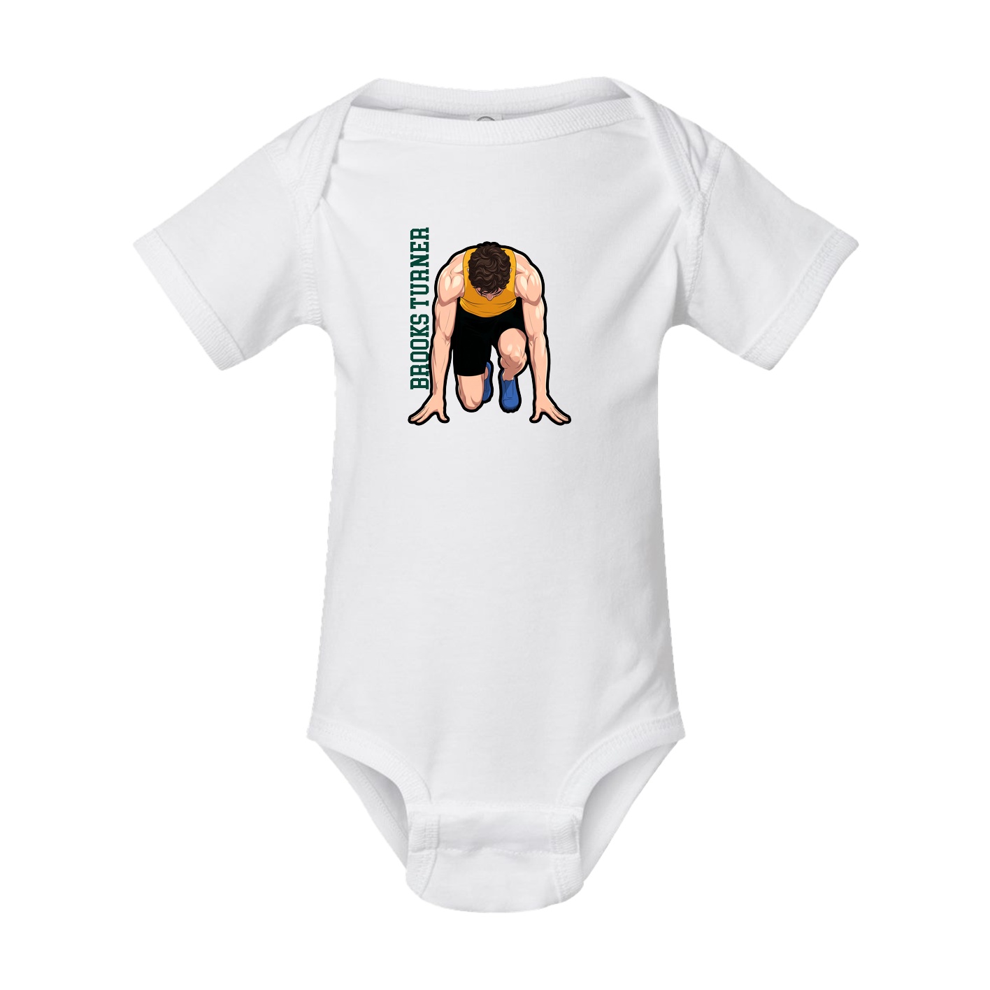 Baby Onesie — Name Vertical in White