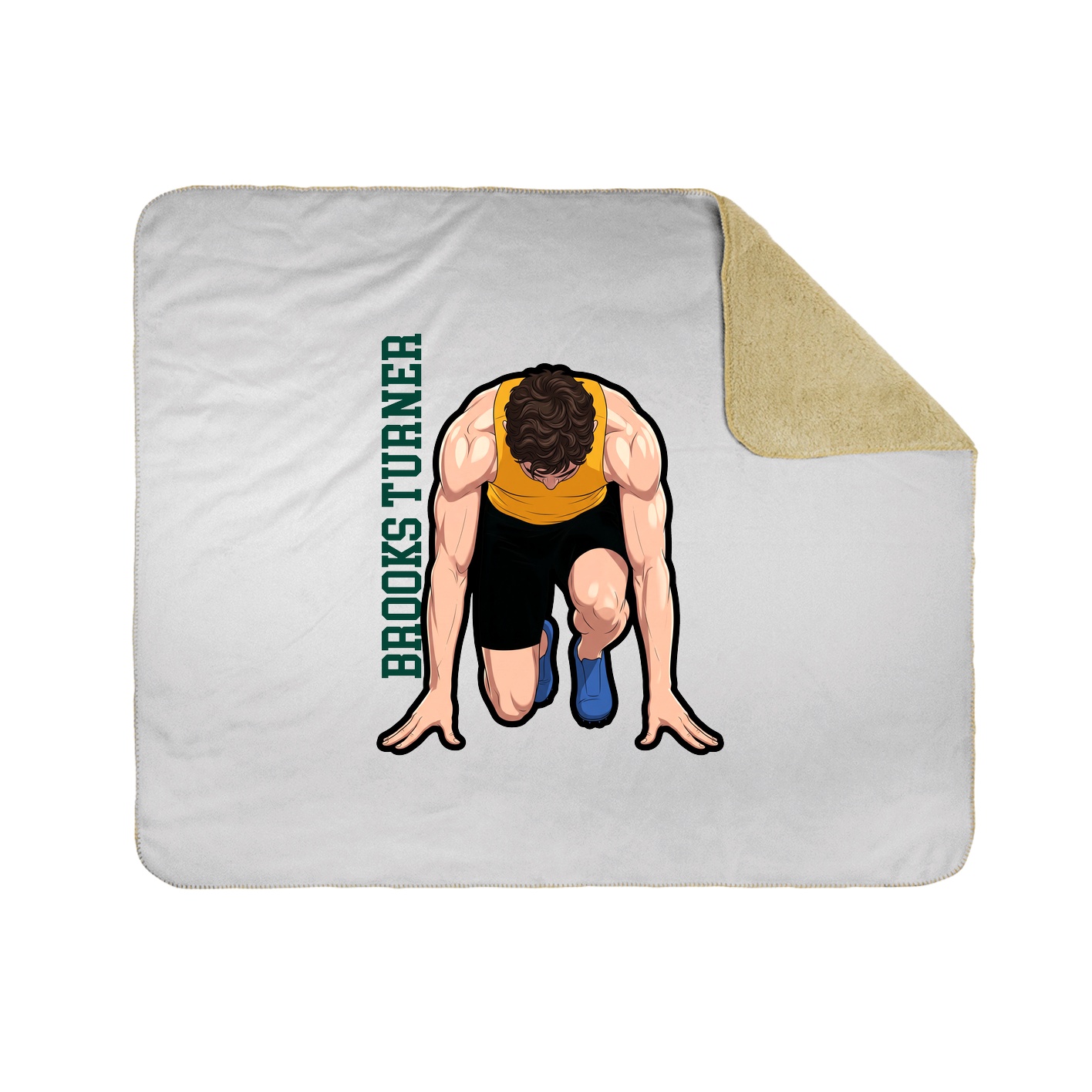 Throw Blanket — Name Vertical in White