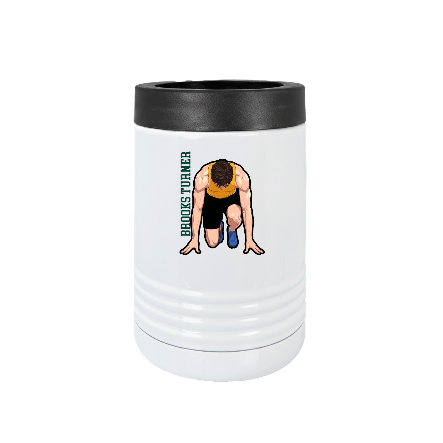 Beverage Holder — Name Vertical in White