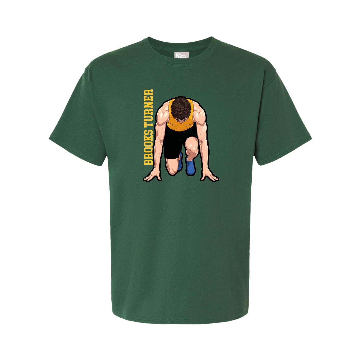 Youth Tee — Name Vertical in Green