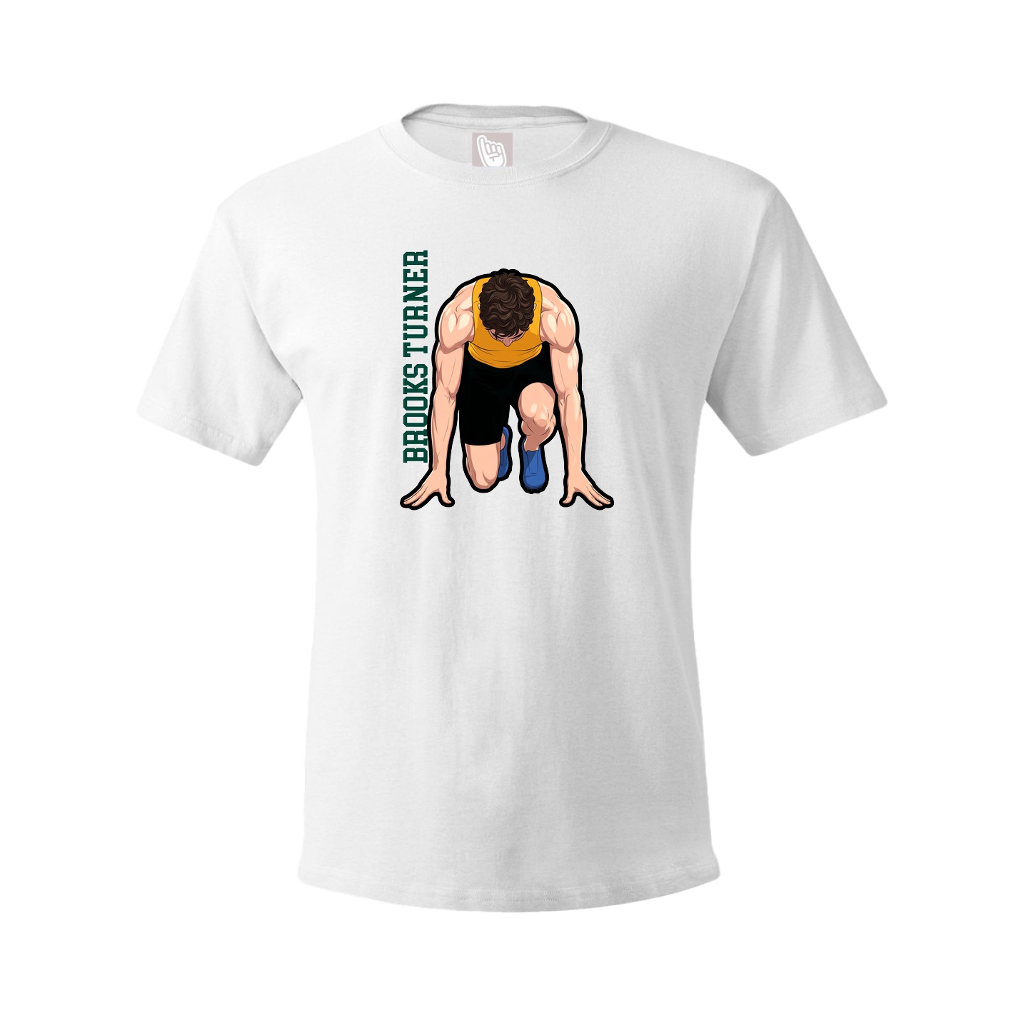 Youth Tee — Name Vertical in White
