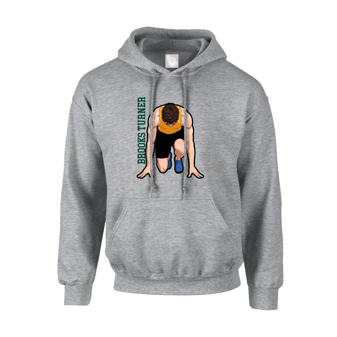 Youth Hoodie — Name Vertical in Grey