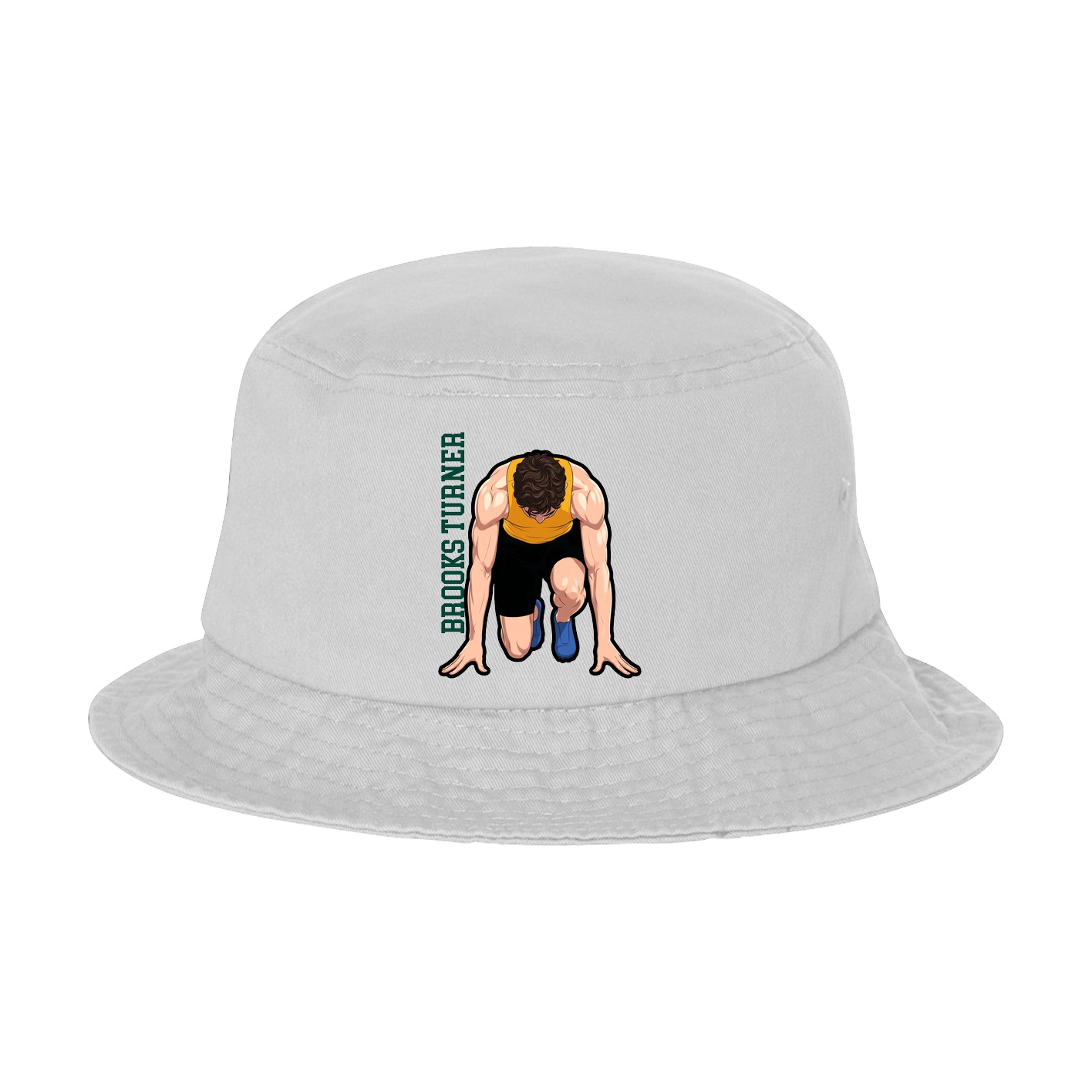 Bucket Cap — Name Vertical in White