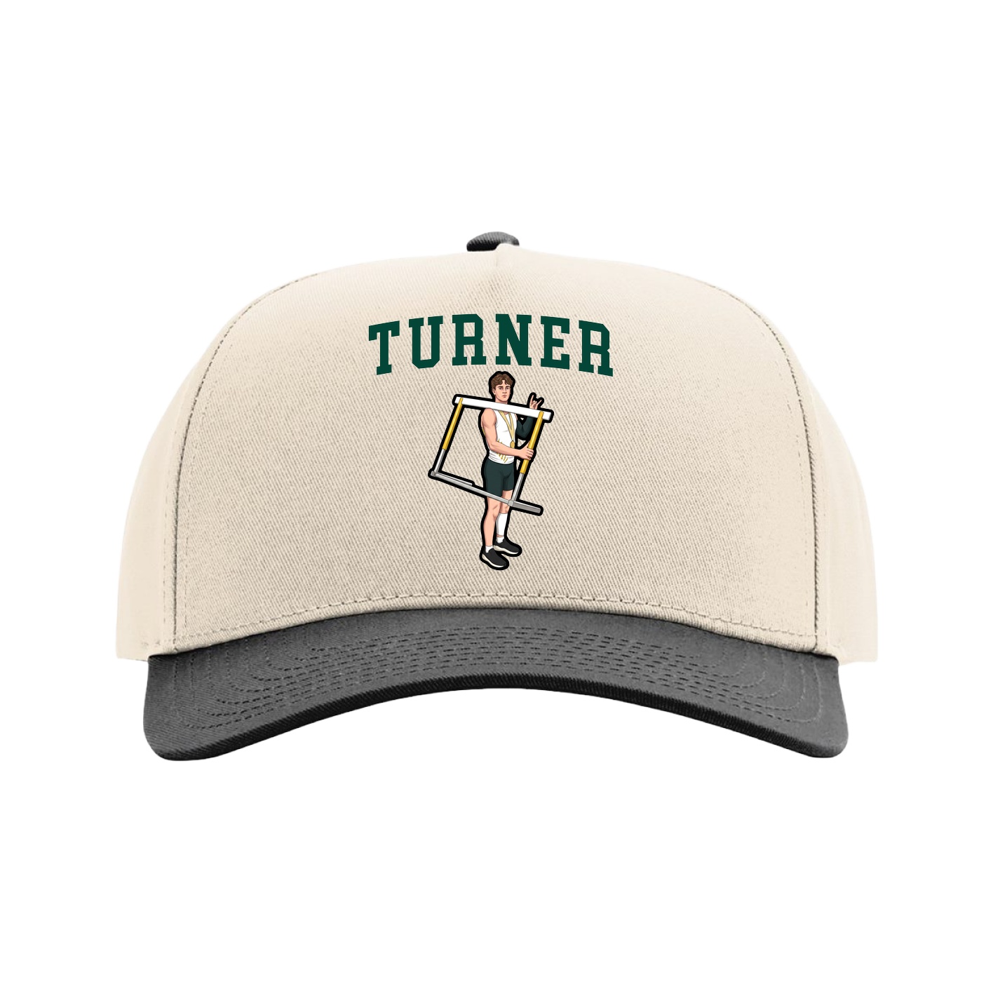 Full Fabric Five-Panel Champ Cap — Shirsey in Cream/Black