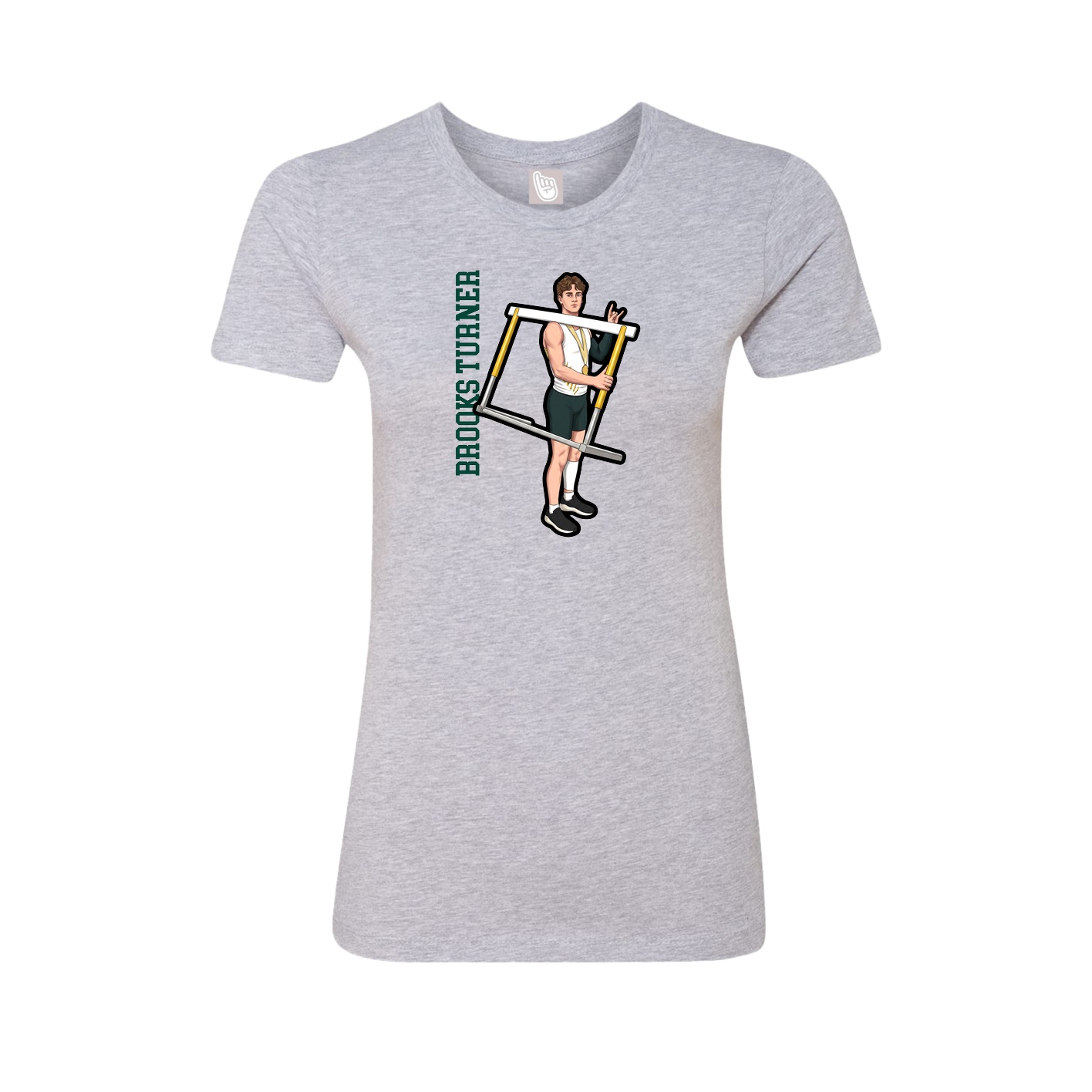 Womens Tee — Name Vertical in Grey