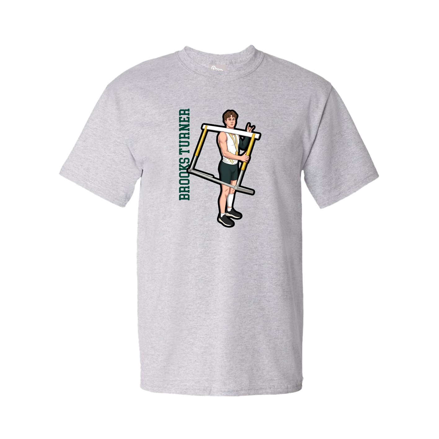 Youth Tee — Name Vertical in Grey