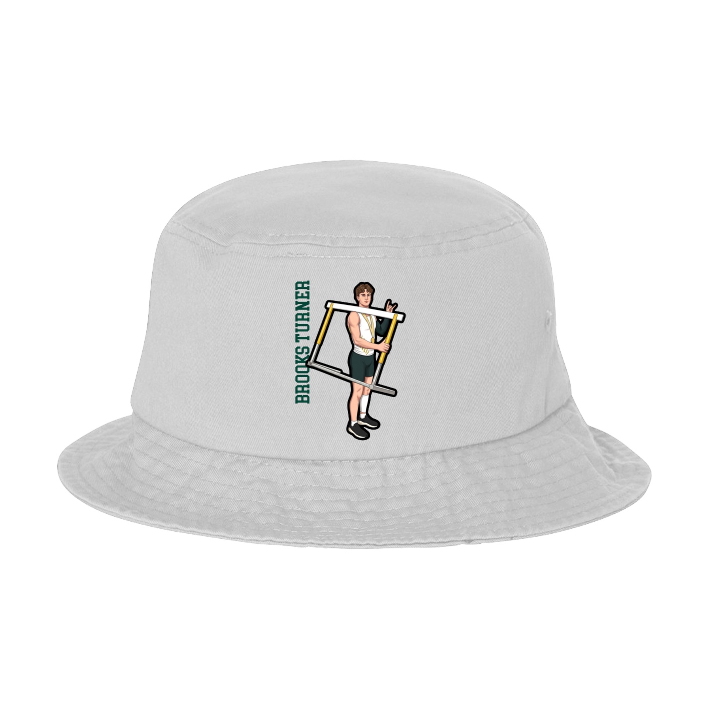 Bucket Cap — Name Vertical in White