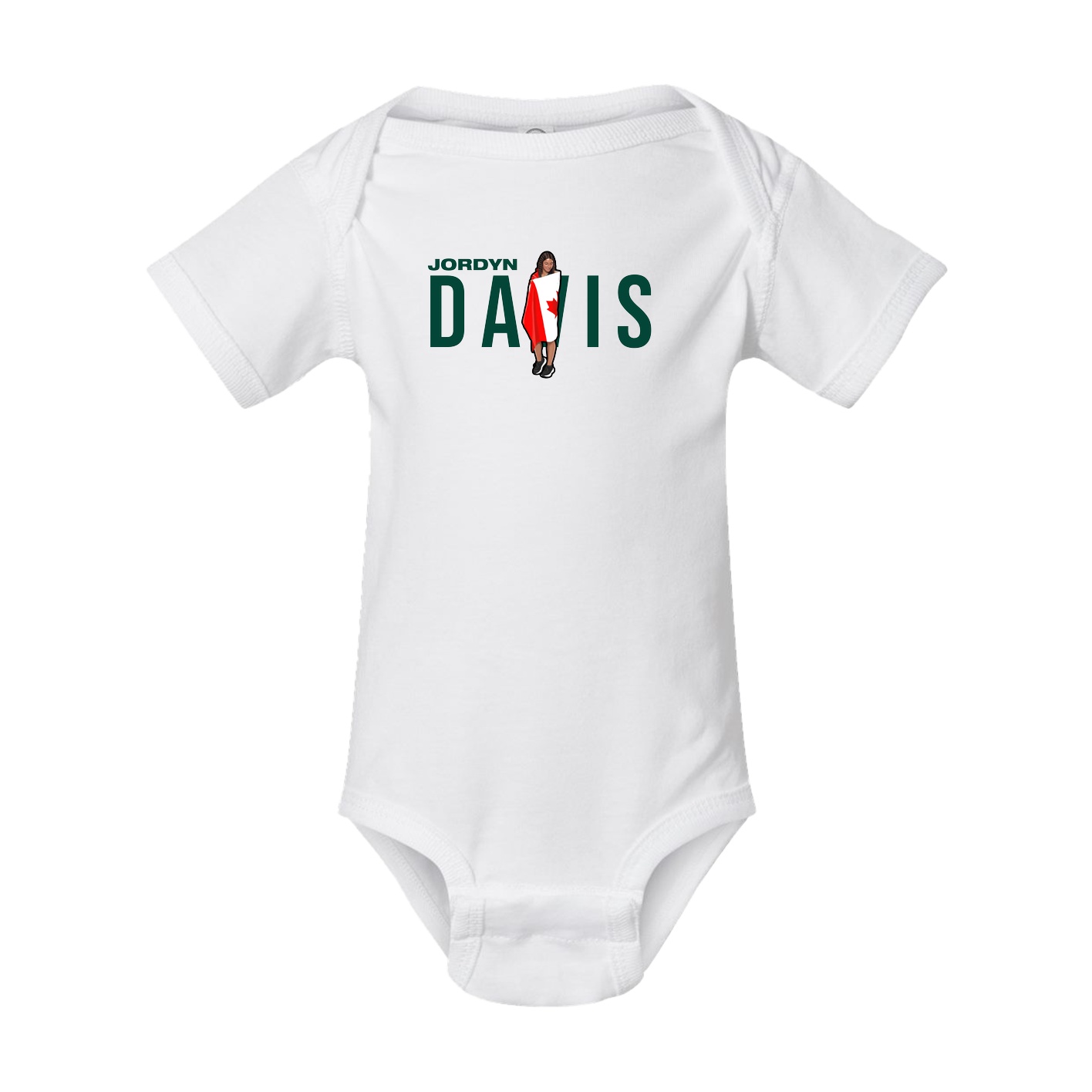 Baby Onesie — Player Name in White