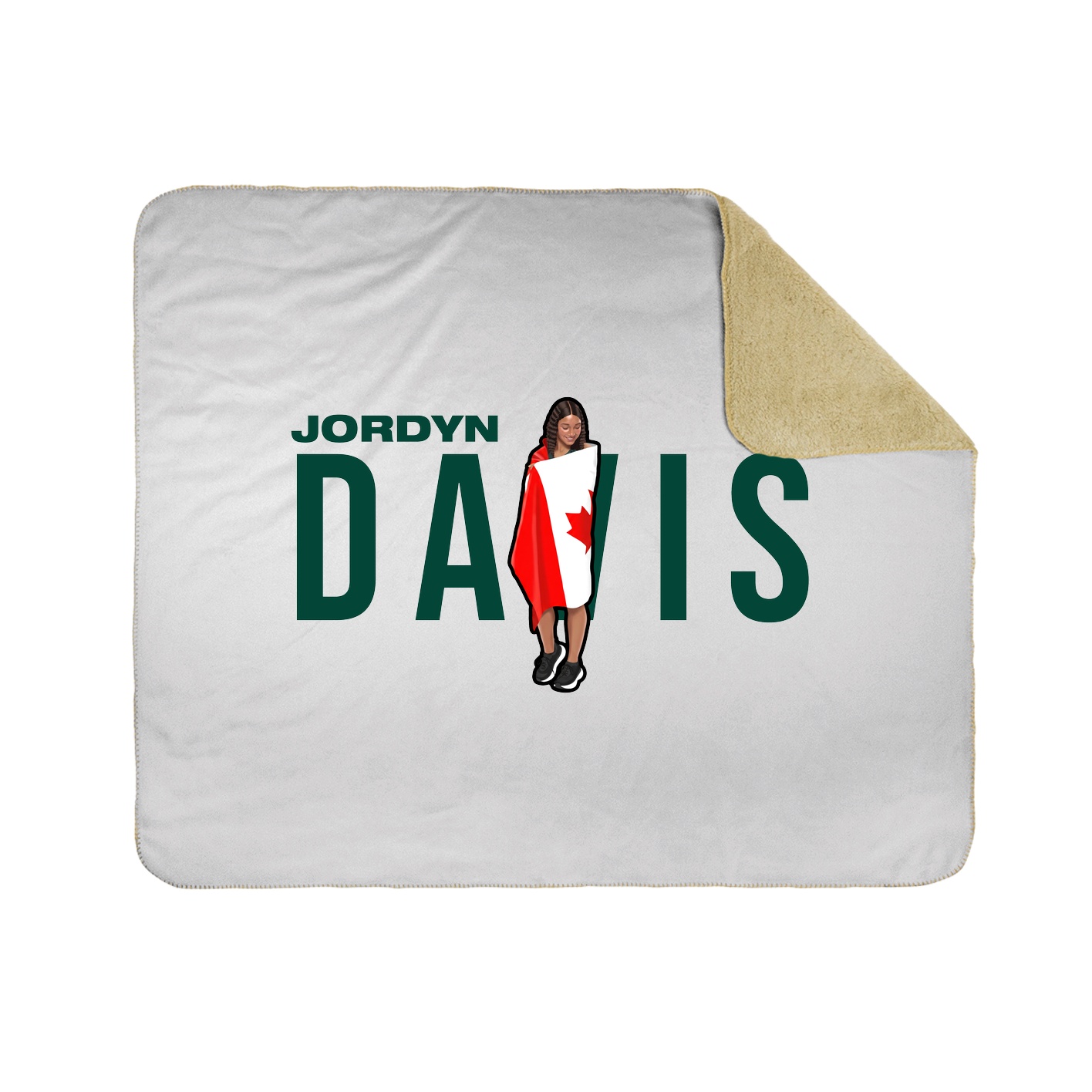 Throw Blanket — Player Name in White