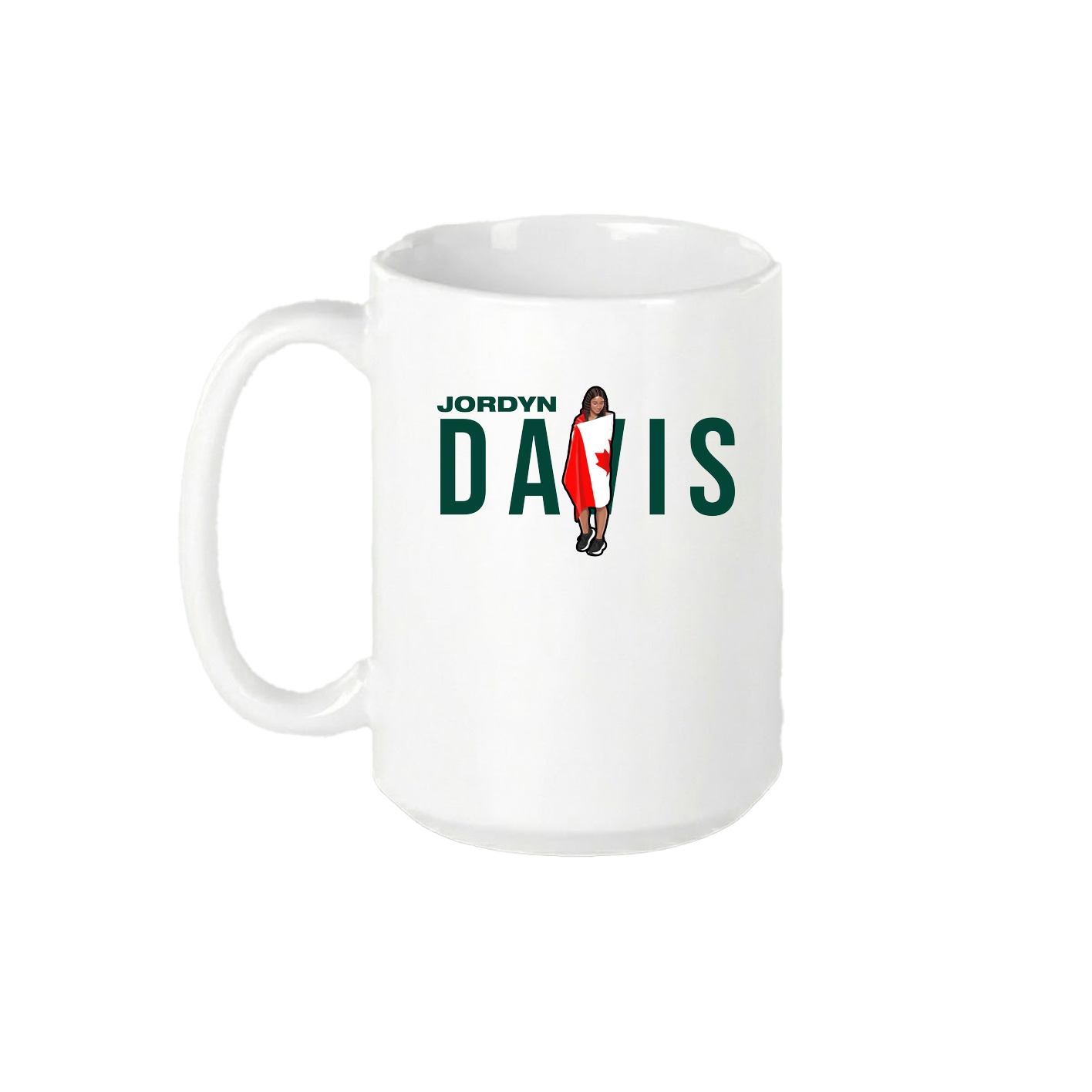15oz Coffee Mug — Player Name in White