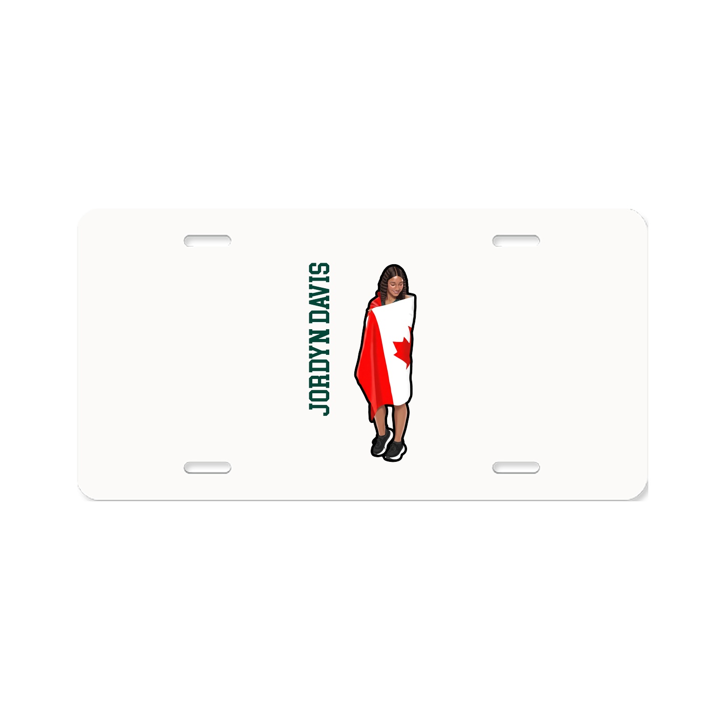License Plate — Name Vertical in Classic
