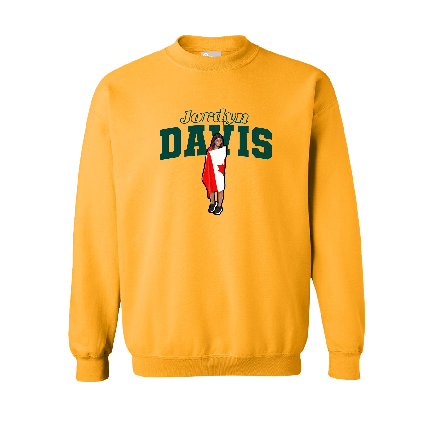 Fleece Crew — Name Arch in Gold
