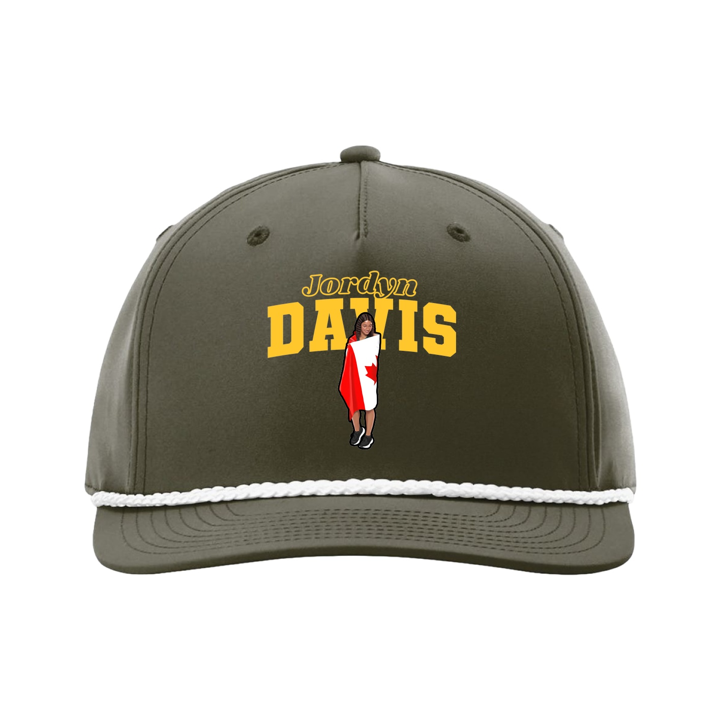 Five-Panel Classic Rope Cap — Name Arch in Green
